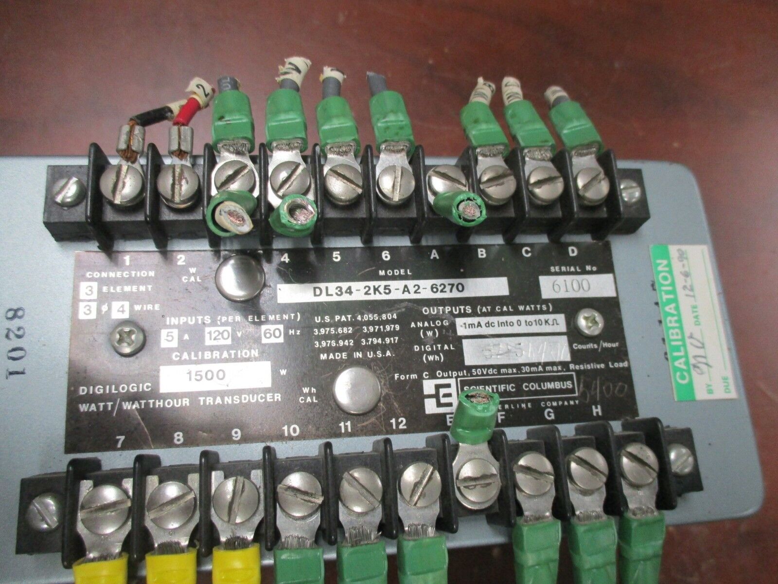 Scientific Columbus Digilogic Watt/Watthour Transducer DL34-2K5-A2-6270 3Ph 4W