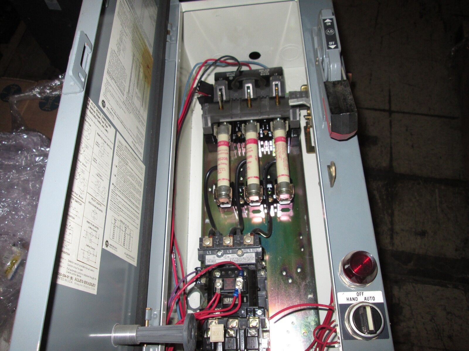 Allen-Bradley Fusible Combination 509-BOD Size 1 Coil Voltage 120V Used