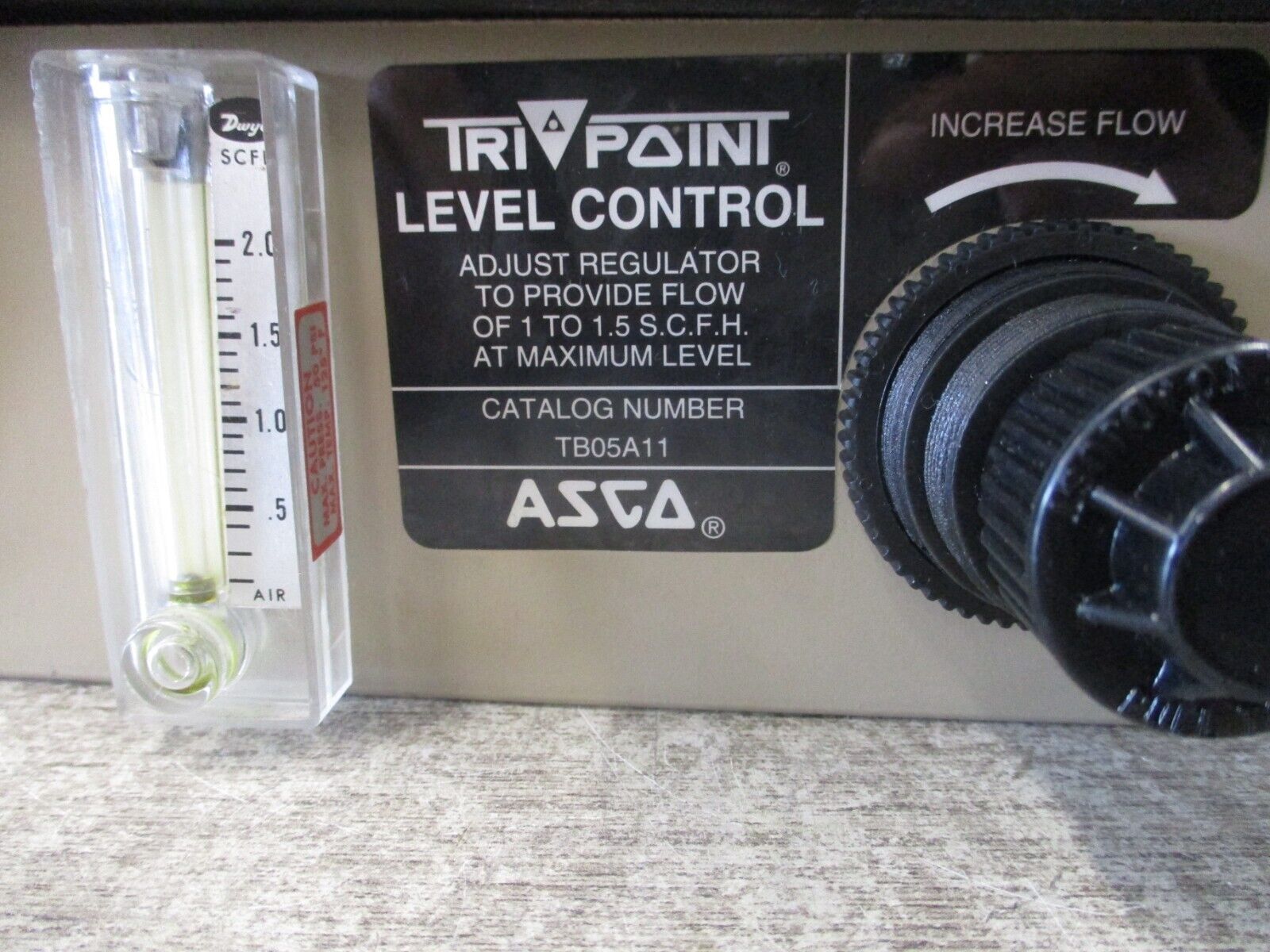 ASCO Tri Point Pressure Switch W/Level Control SC20D/TB0511 Flow: 1-1.5 S.C.F.H.