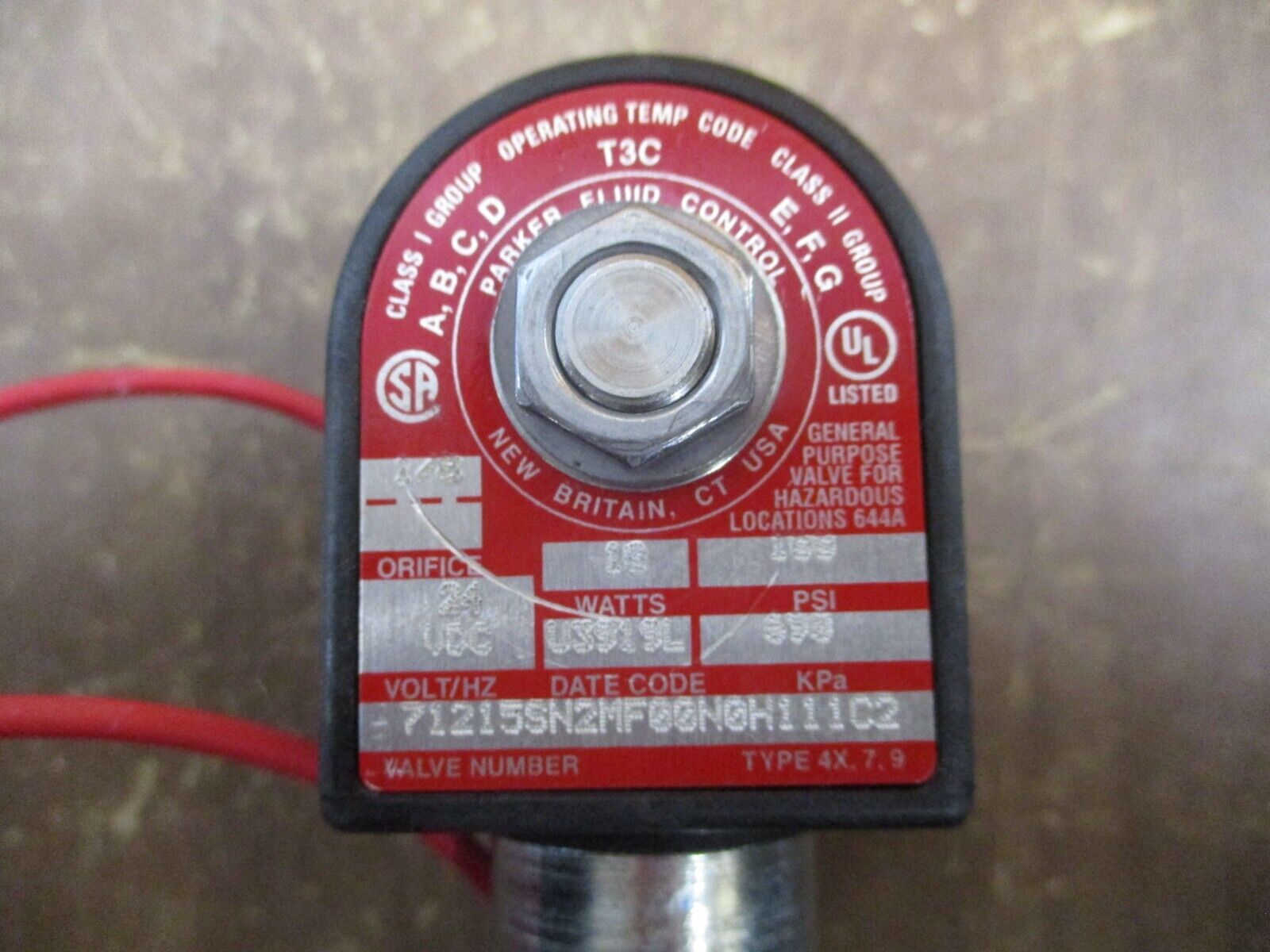 Parker Solenoid Valve 71215SN2MF00N0H111C2 24VDC 10W 100PSI *No Box* New Surplus