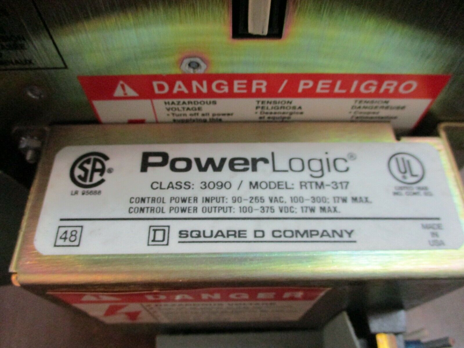 Square D PowerLogic Circuit Monitor w/Ride-Thru Module 3020 CM-2350 100-264VAC