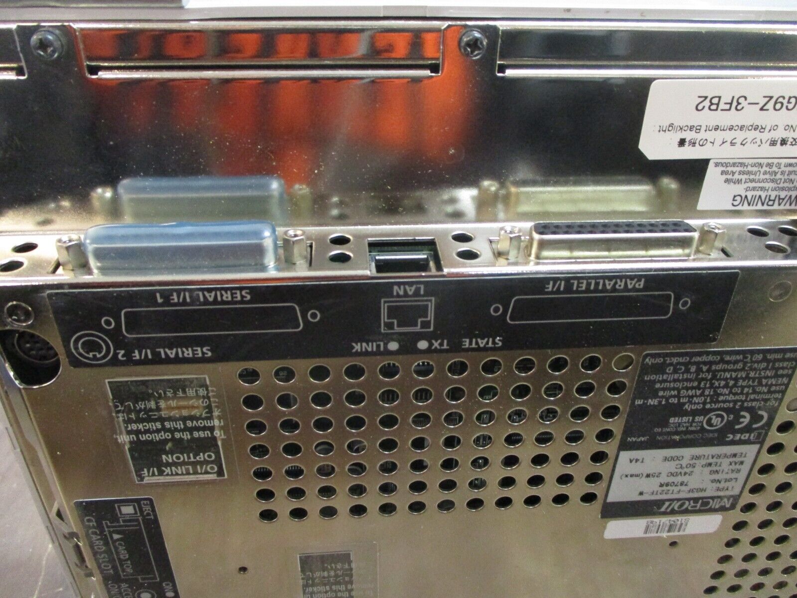 IDEC Micro/I Operator Interface Panel HG3F-FT22TF-W 24VDC 25W *Broken Corner*