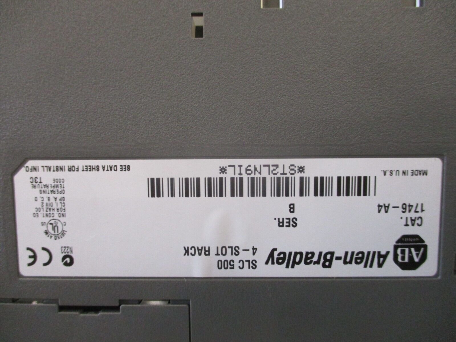 Allen-Bradley SLC 500 PLC Rack W/Power Supply 1746-A4/1746-P3 4-Slot Used