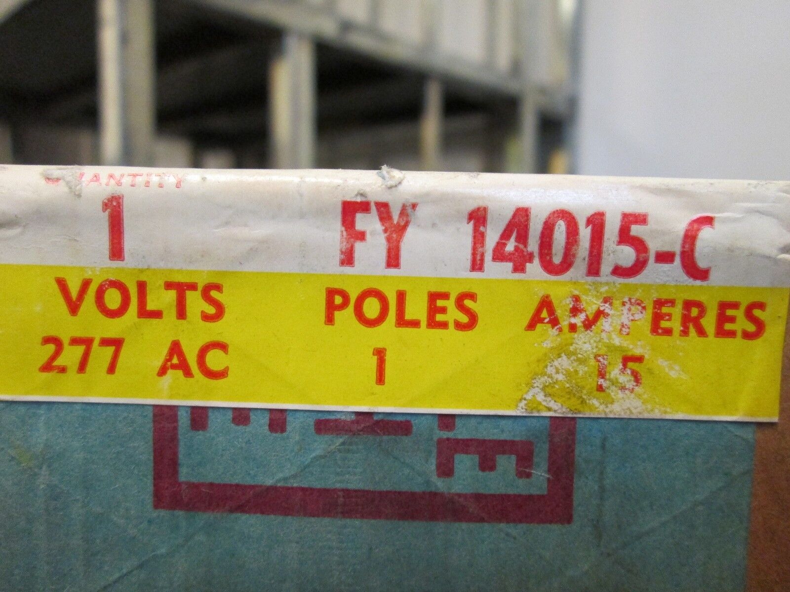 Square D Circuit Breaker FY 14015-C 15A 277V AC 1P Lug to I-Line New Surplus