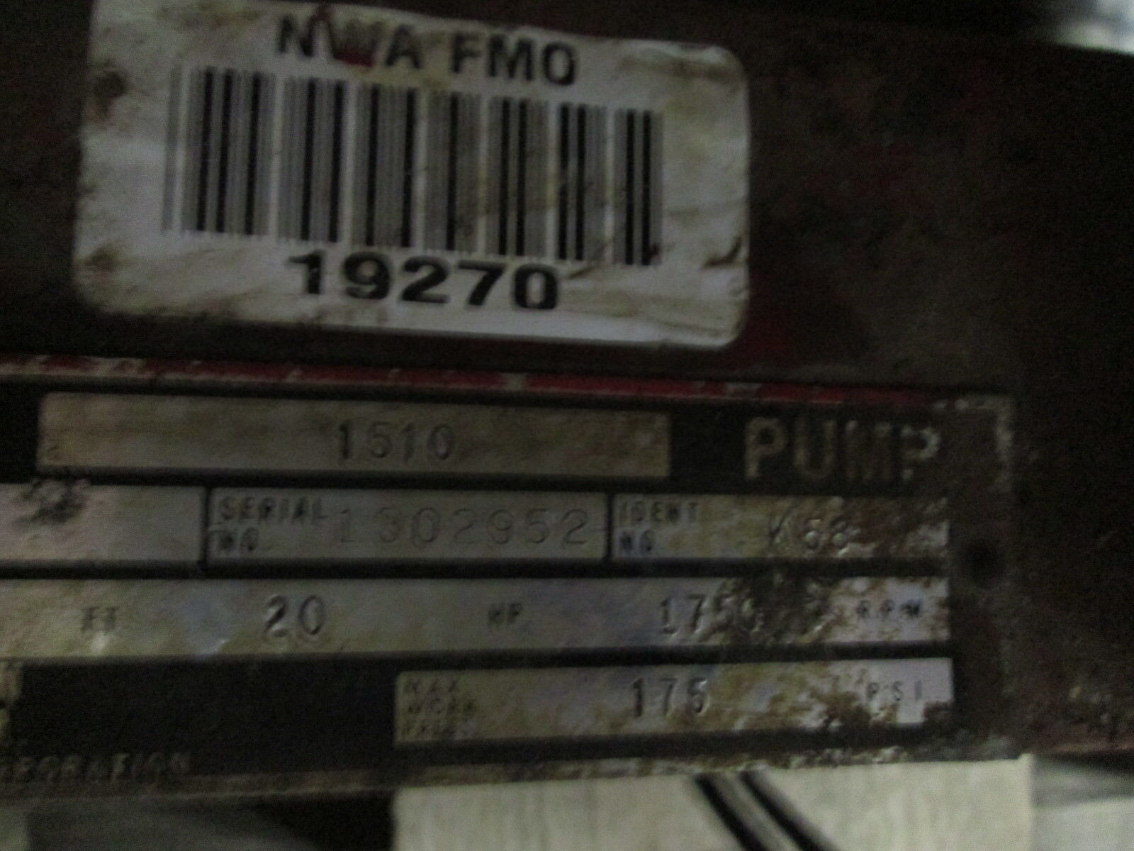 Bell&Gossett 1510 Pump 3CB-10-3/8-BF 400GPM 140ft Head 20HP 1800RPM 175PSI Used