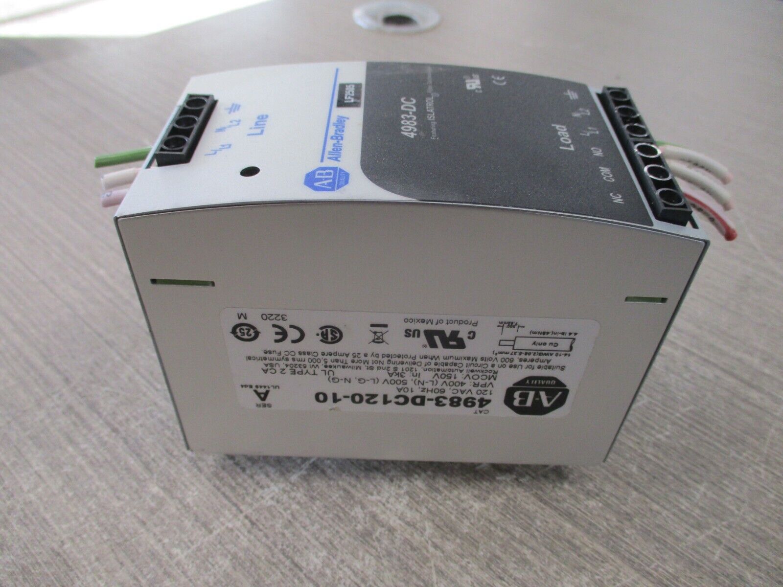Allen-Bradley Islatrol Filter/Surge Protector 4983-DC120-10 Ser. A 120VAC Used
