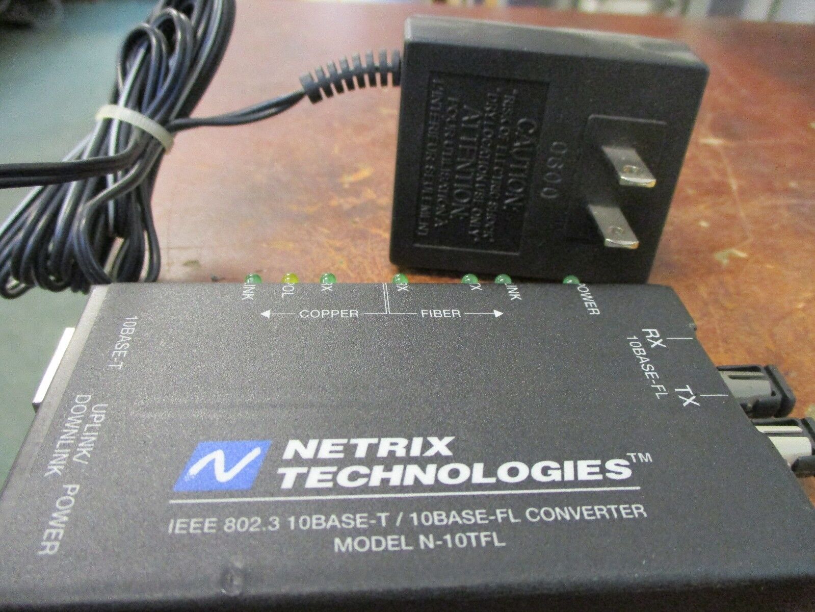 Netrix Technologies  Converter N-10TFL IEEE 802.3 10 Base-T/10BASE-FL Used