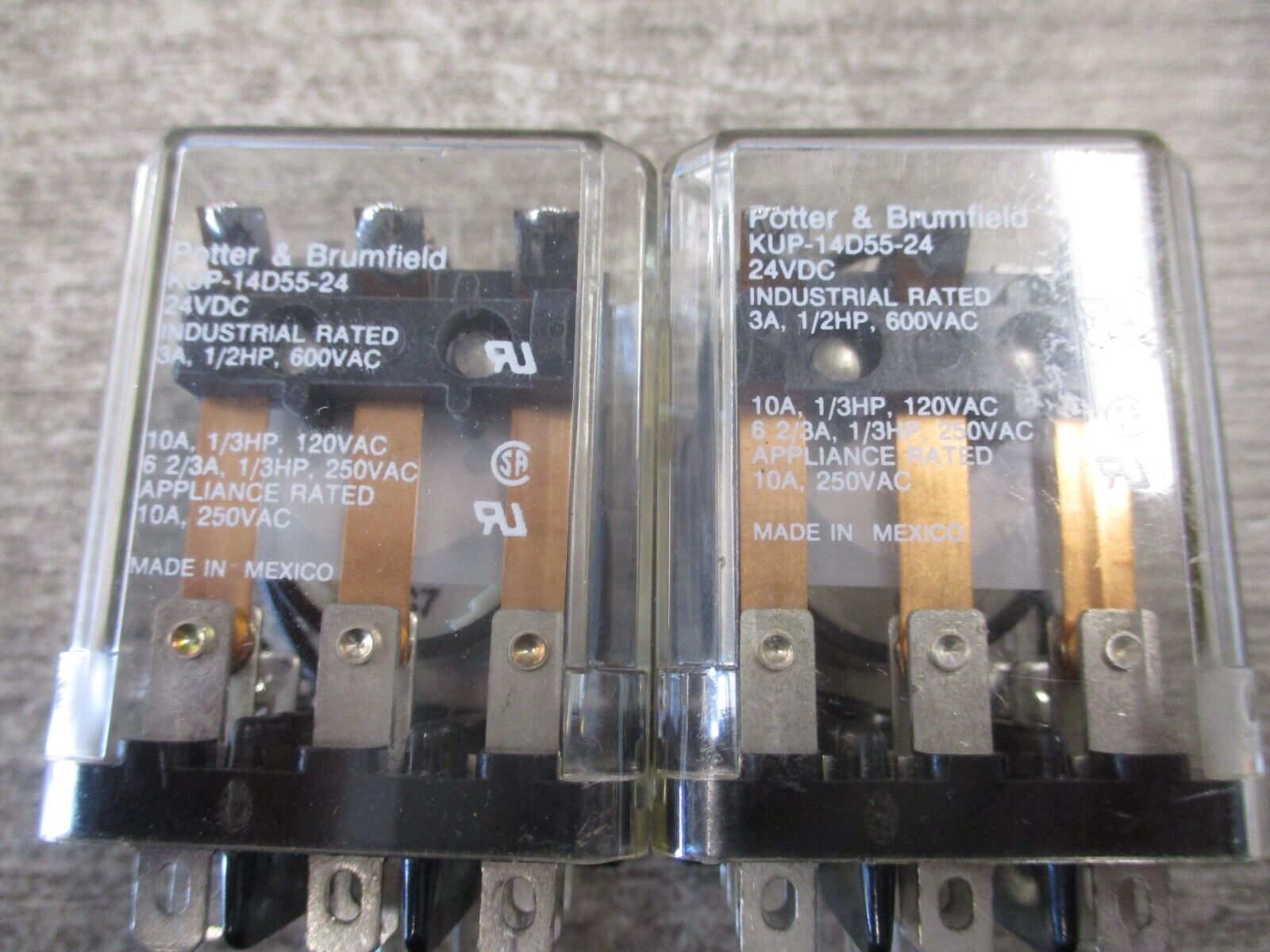 Potter & Brumfield Relay KUP-14D55-24 24VDC Coil *Lot of 2* Used