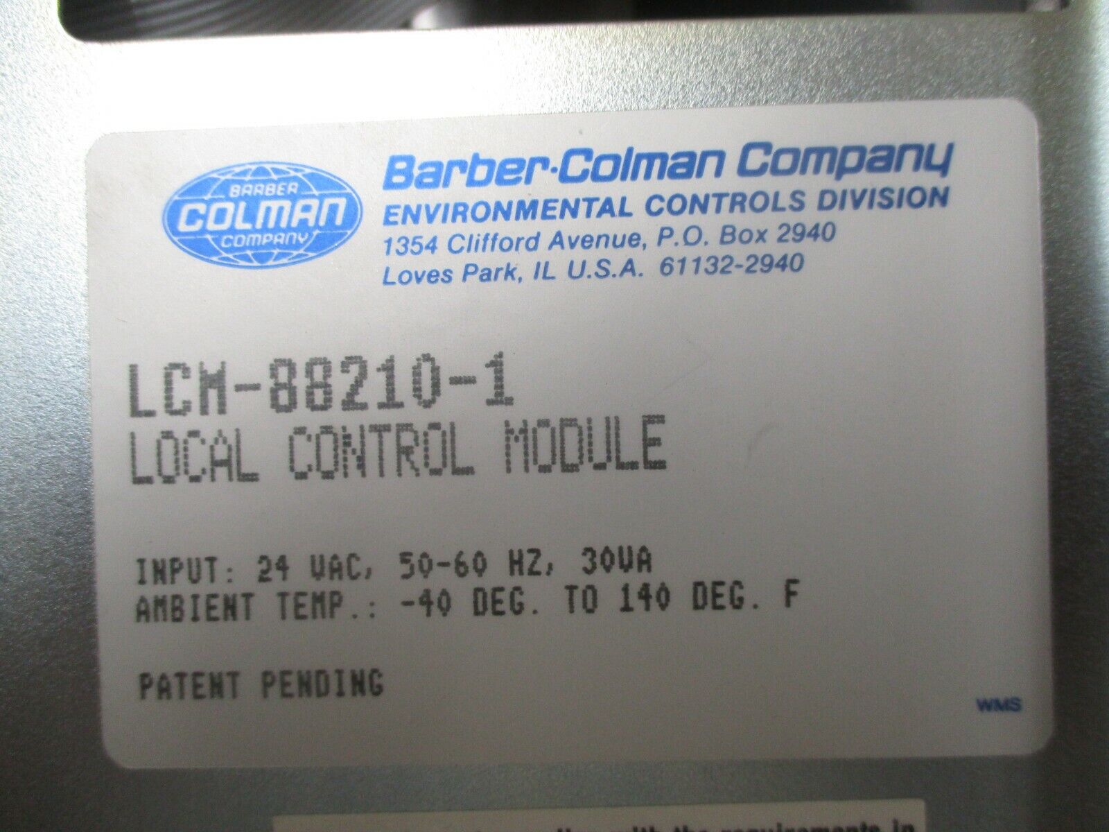 Barber-Colman Network 8000 Local Control Module LCM-88210-1 24V 50-60Hz Used