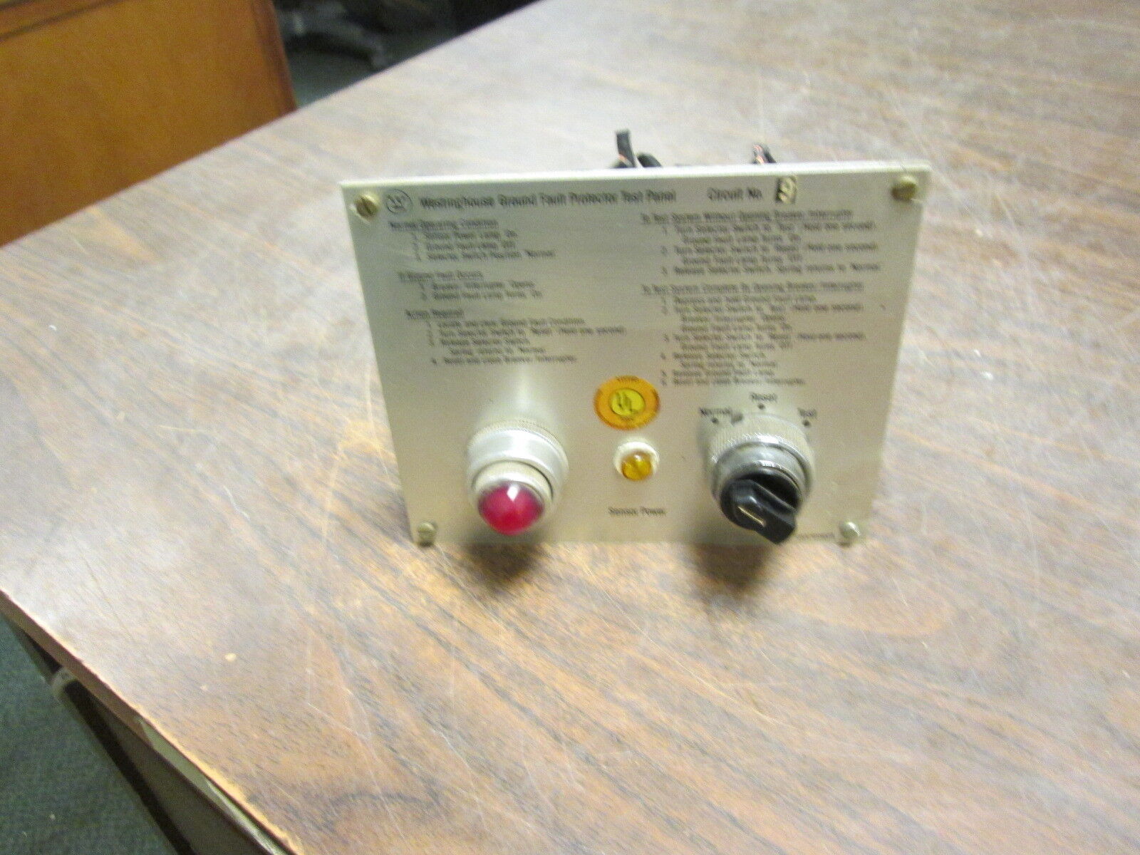 Westinghouse Ground Fault Protector Test Panel 1253C95H02A Used