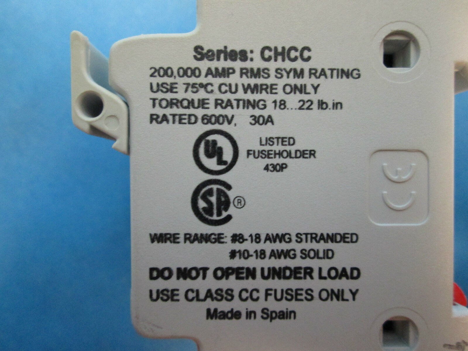 Bussmann Fuse Holder CHCC3D1 30A 600V