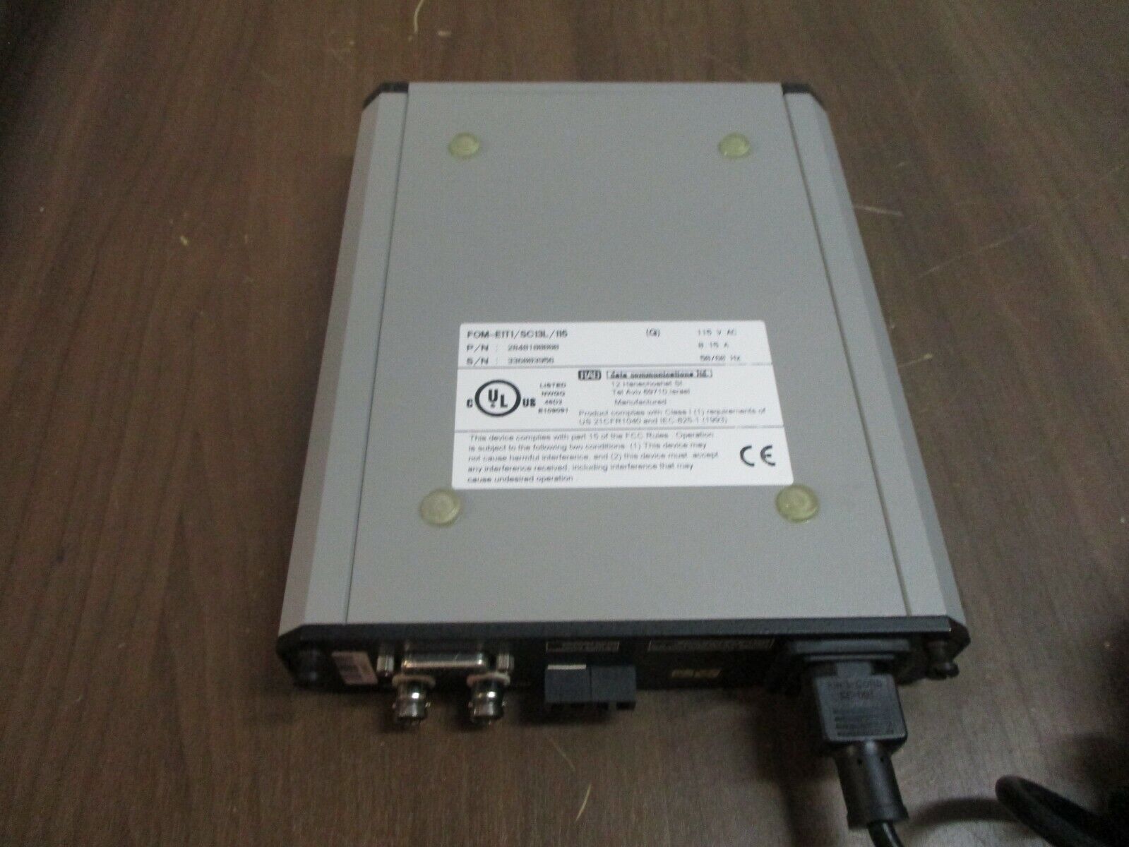 RAD FOM-E1T1/SC14L/115 Fiber Optic Modem 2840100000 115V 0.15A 50/60Hz Used