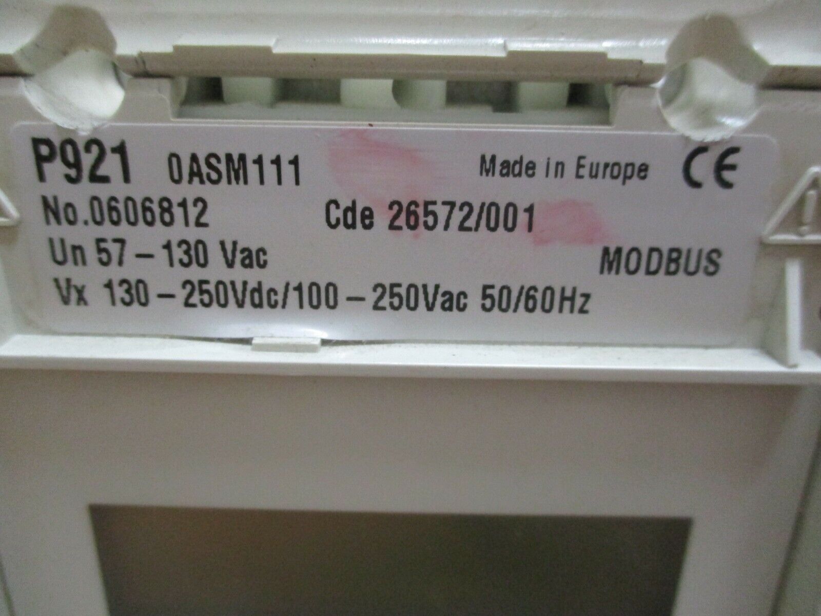 Areva MiCOM Protection Relay P921 0ASM111 Input: 57-130VAC *Chipped Cover* Used