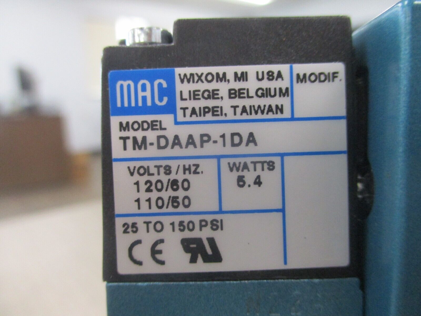 MAC Solenoid Valve 82A-DA-000-TM-DAAP-1DA New Surplus