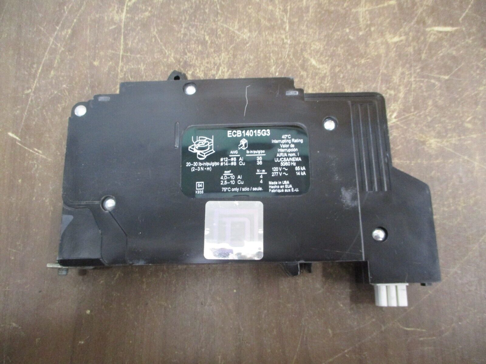 Square D Powerlink Circuit Breaker ECB14015G3 15A 277V 1P Used