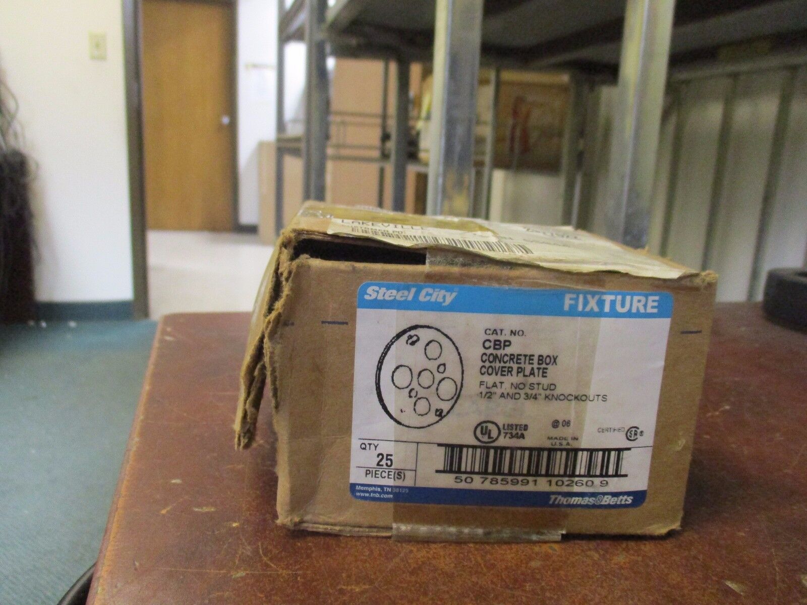 Thomas & Betts Steel City Fixture Concrete Box Cover Plate	CBP New Surplus