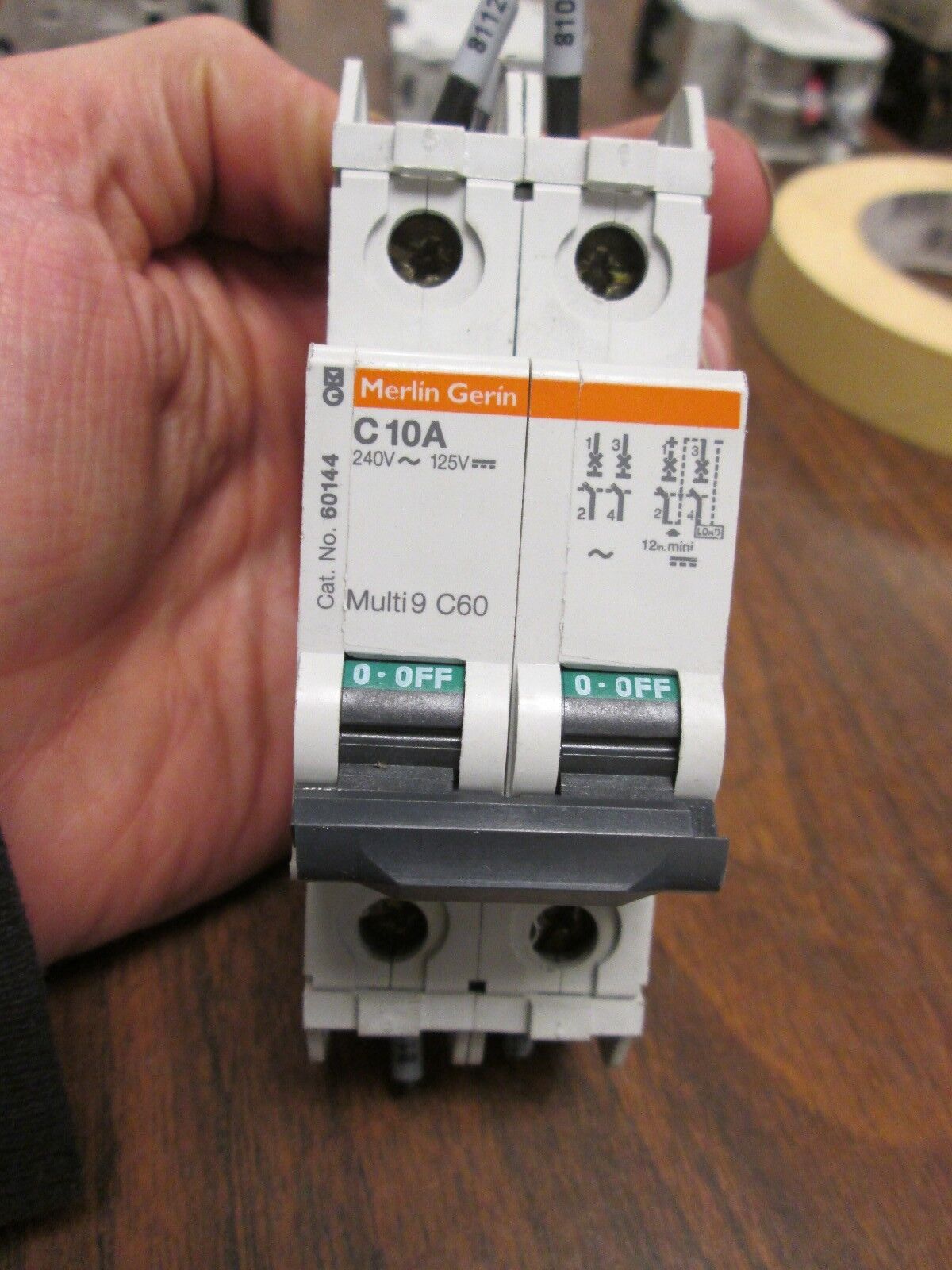 Merlin Gerin Circuit Breaker 60144 10A 240V 2P Used