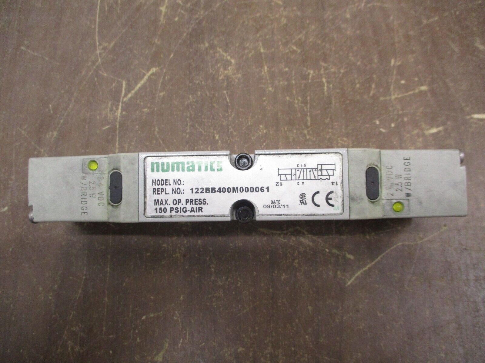Numatics Solenoid Valve 122BB400M000061 150PSIG Used