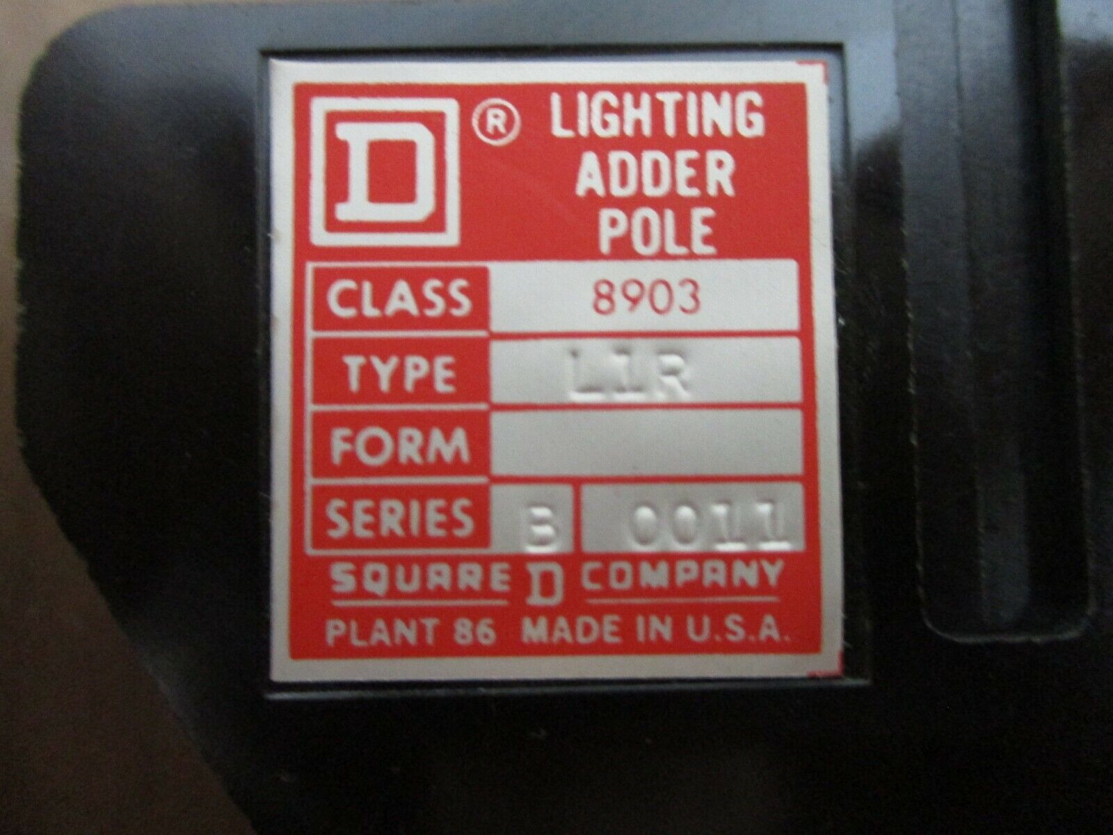 Square D Single R.H. Adder Pole Kit 8903L1R For Type L Lighting Contactor
