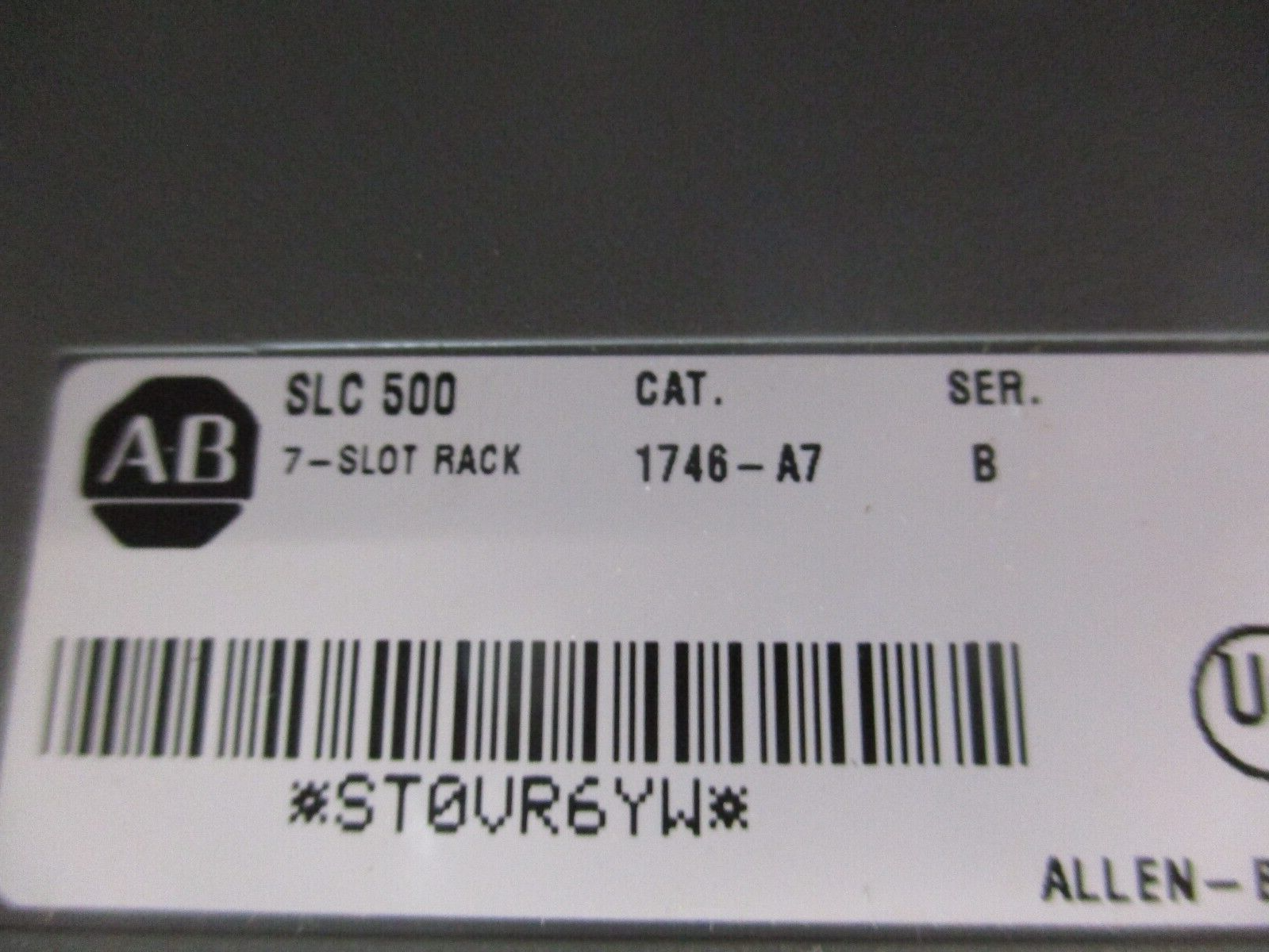 Allen-Bradley SLC 500 PLC Rack w/ Power Supply 1746-A7 / 1746-P2 7-Slot Used