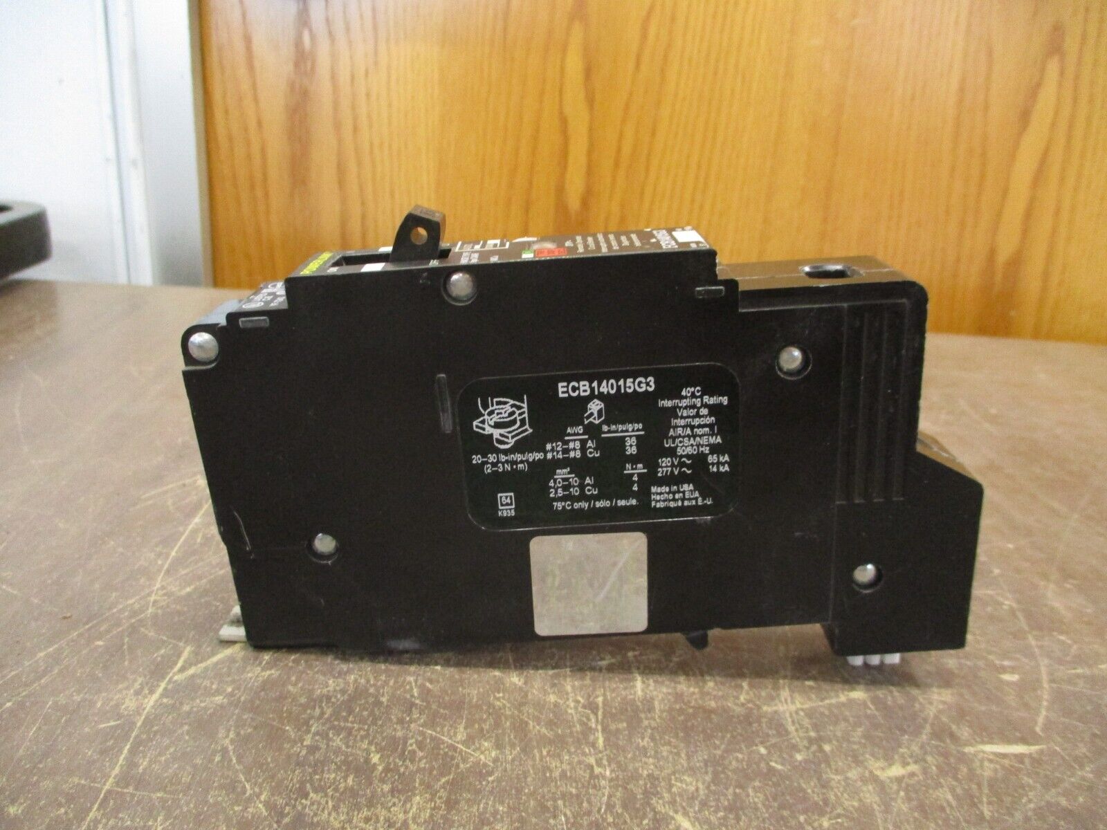 Square D Powerlink Circuit Breaker ECB14015G3 15A 277V 1P *No Screw* Used
