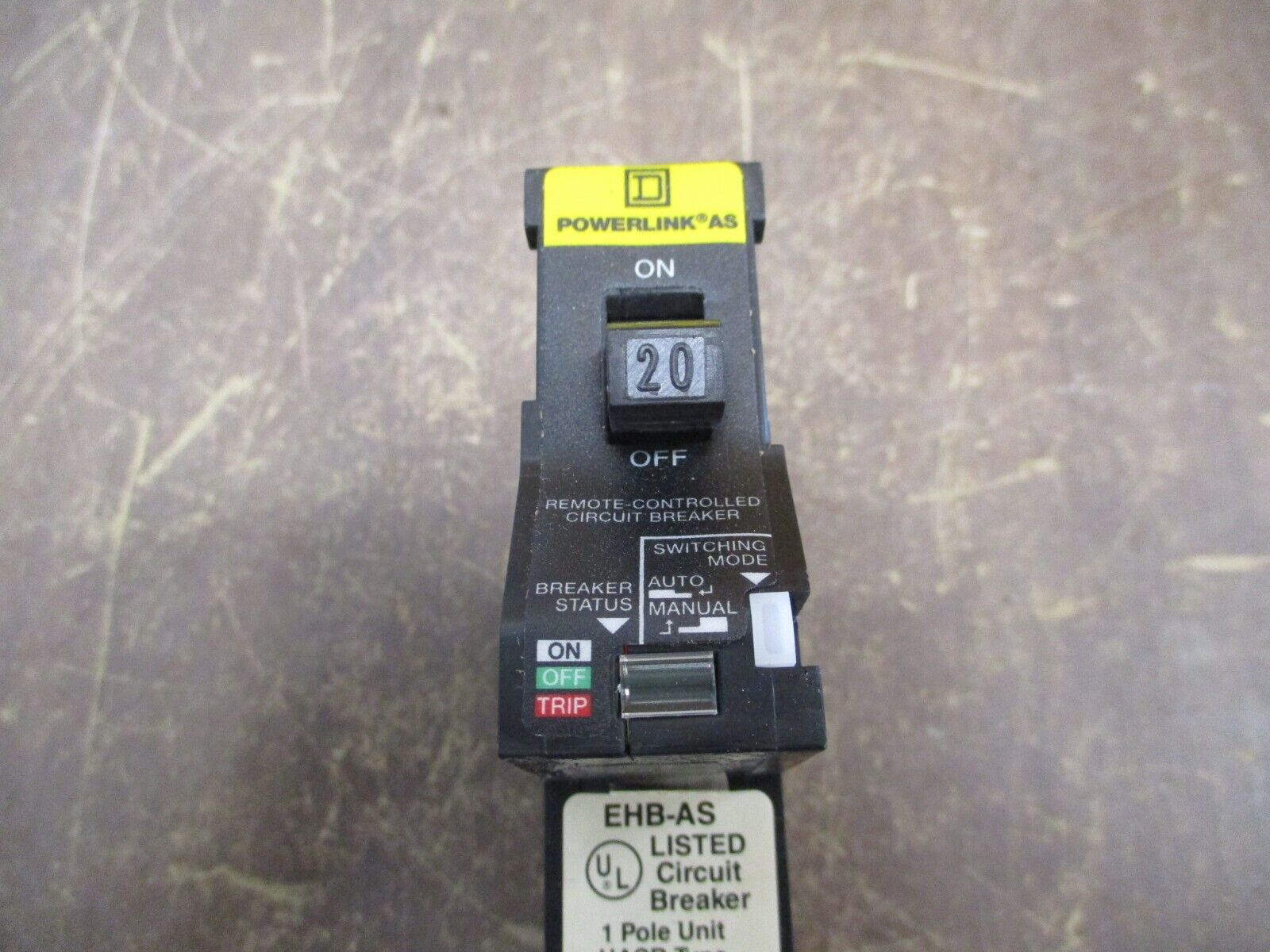 Square D Powerlink AS Remote Controlled Circuit Breaker EHB14020AS 20A 277V 1P