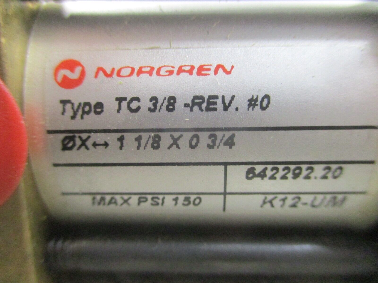 Norgren Pneumatic Cylinder TC 3/8 Rev. #0 150 PSI *No Box* New Surplus