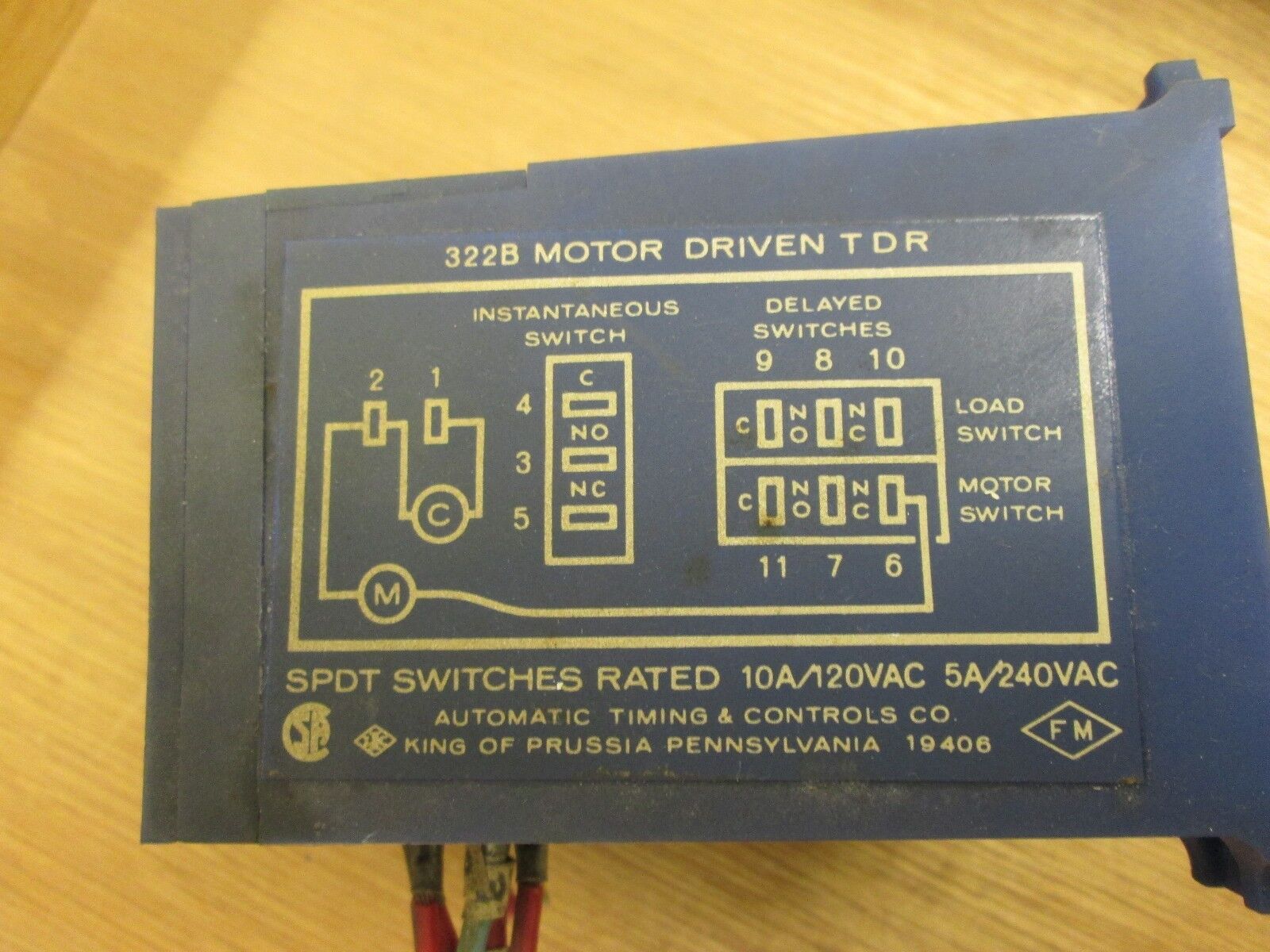 Automatic Timing  Timer  322B003A12CS  Range 0-10sec  120V  60Hz  Used
