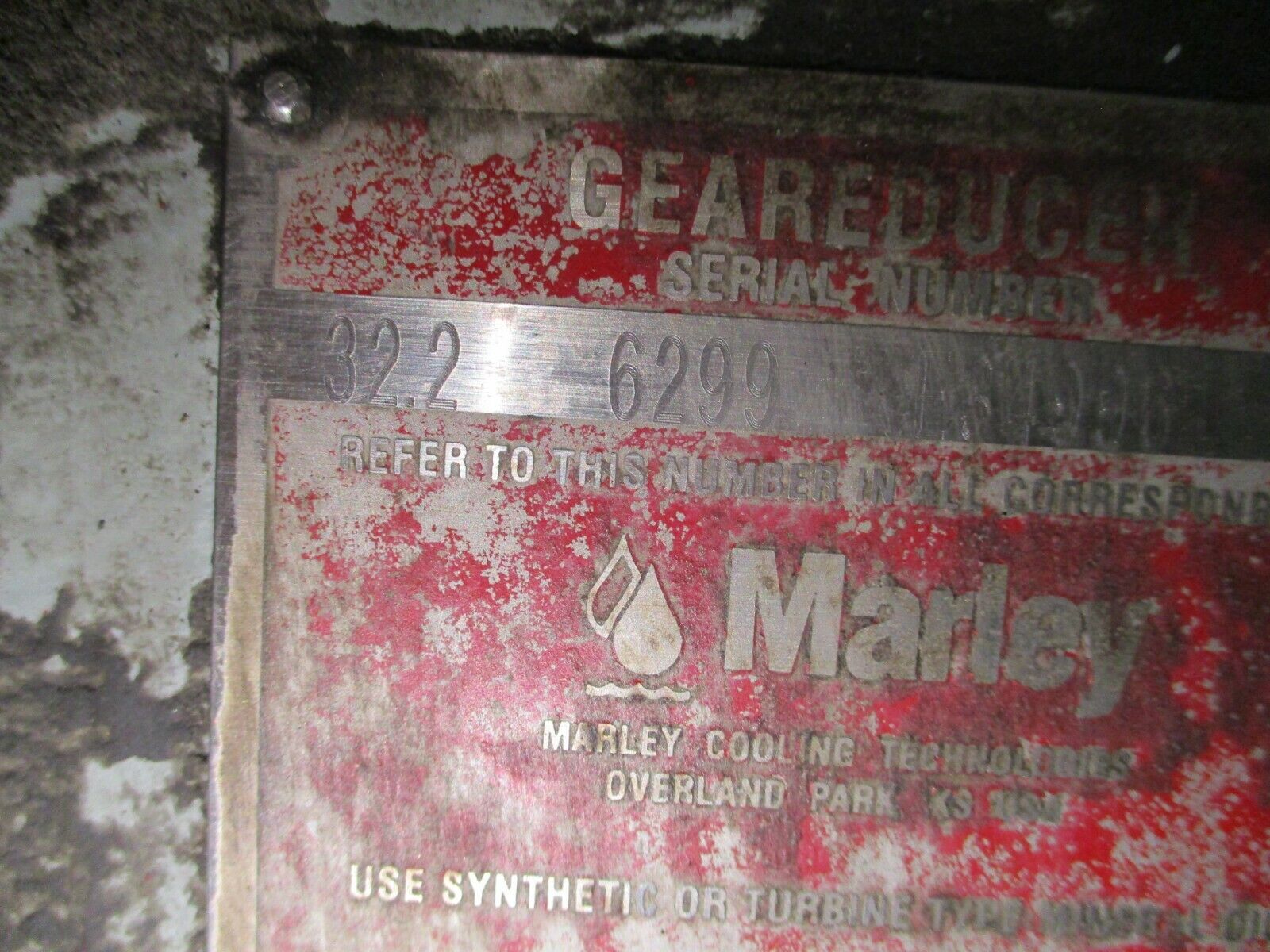 Marley Series 3200 Geareducer Model 32.2 7.89:1 Ratio
