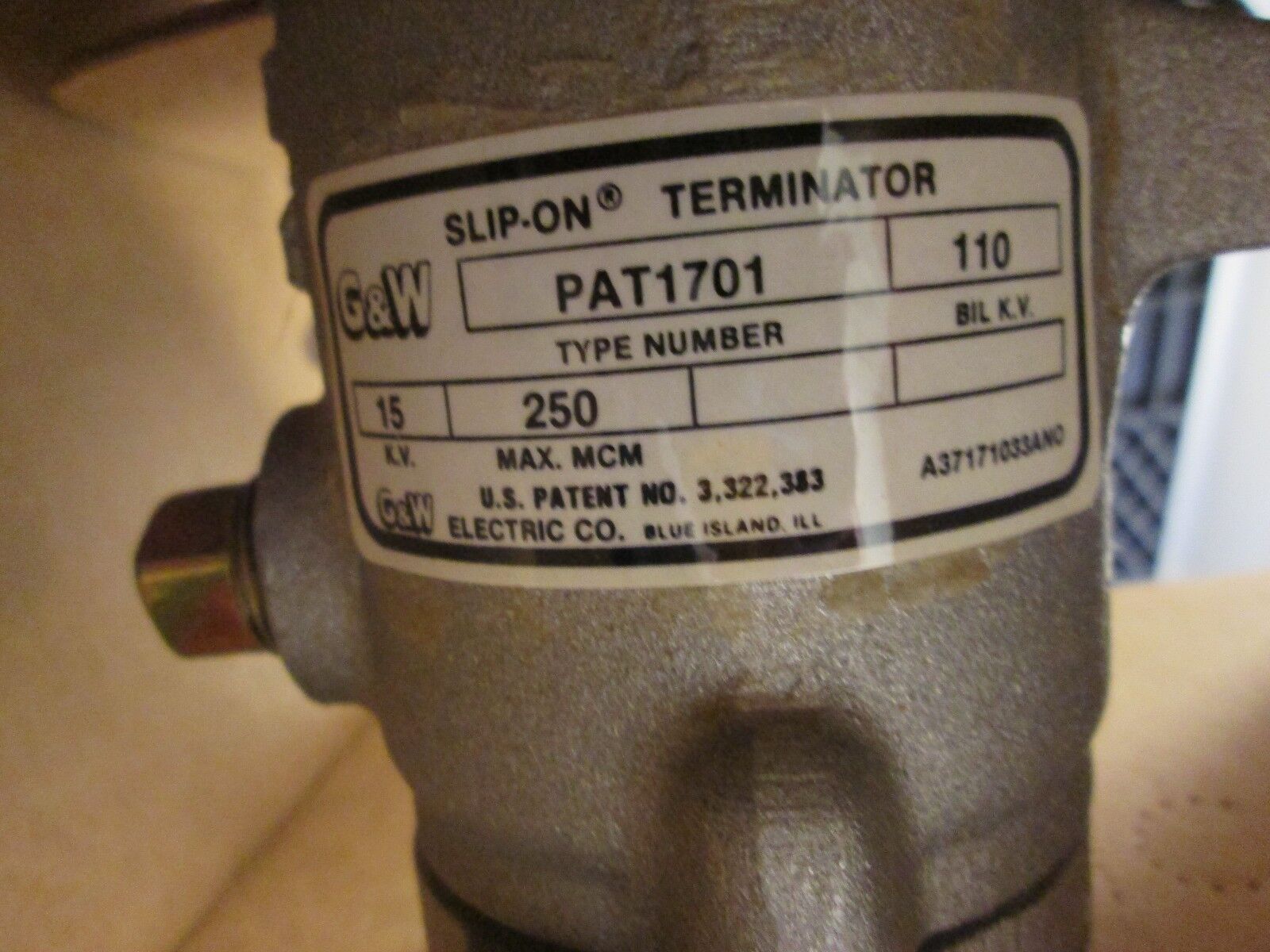 G&W Slip-On Terminator PAT-1701 15KV New Surplus