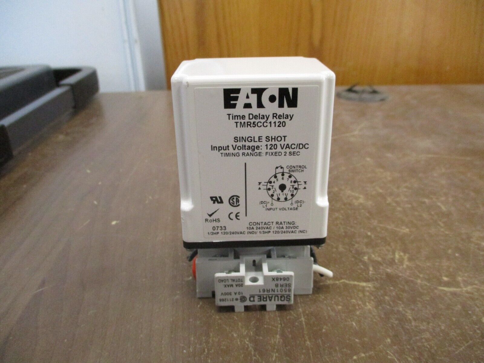 Eaton Time Delay Relay TMR5CC1120 Delay: Fixed 2 Sec 120V AC/DC w/ Base Used