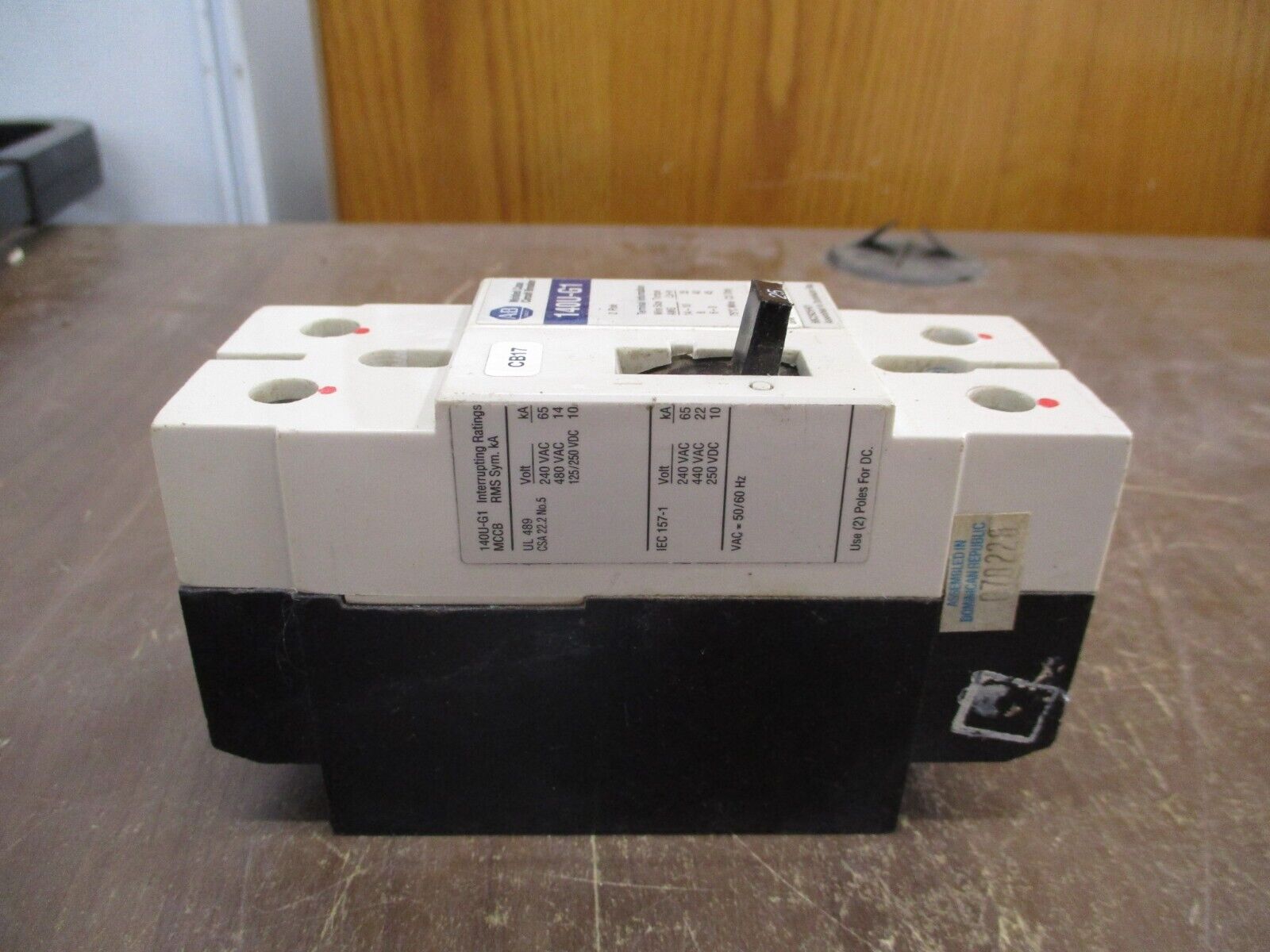 Allen-Bradley 140U-G1 Circuit Breaker 68C2925H01 25A 2P Used