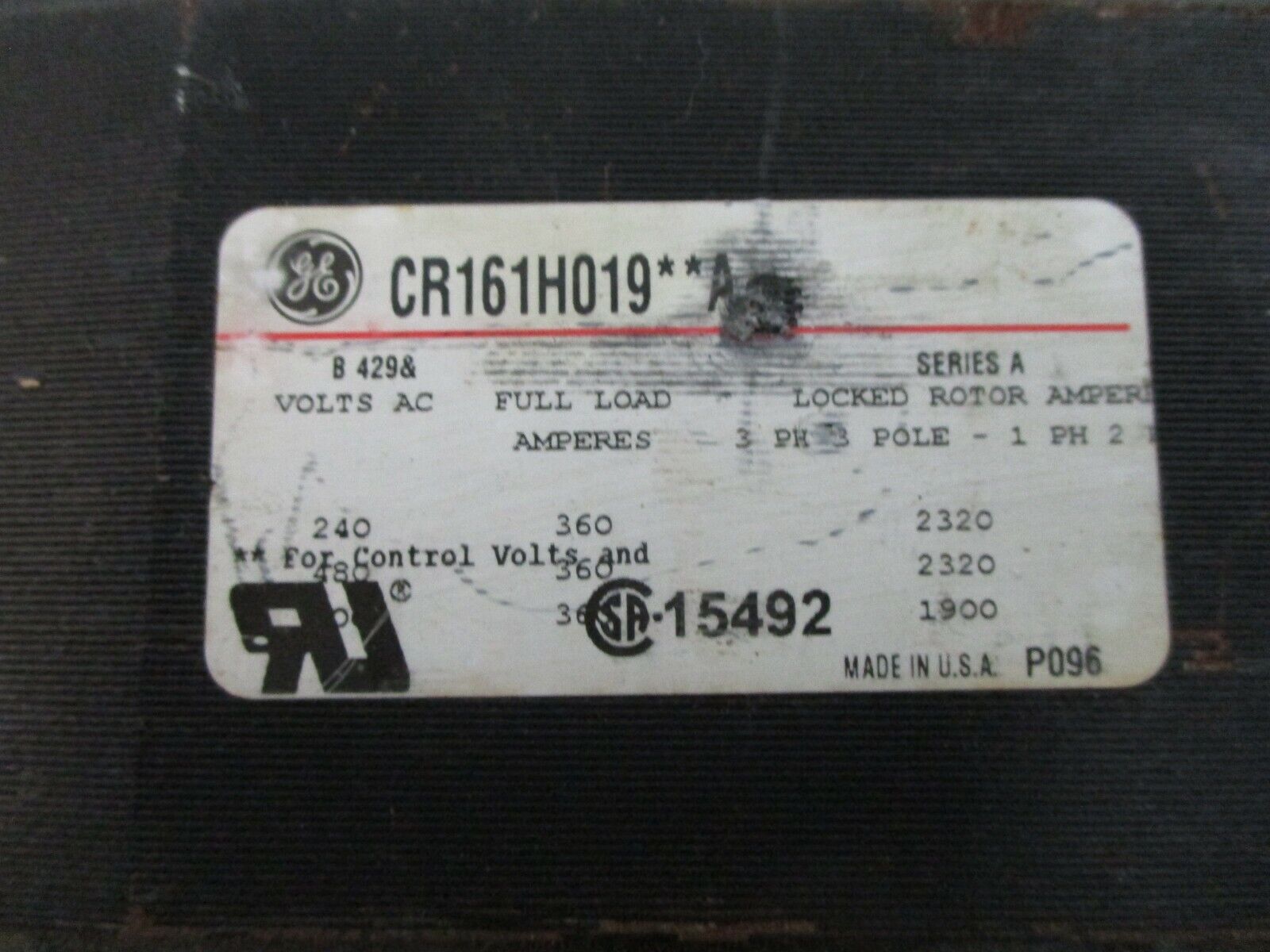 GE Contactor CR161H019**A 460/480V Coil 360A 600V 3P Used