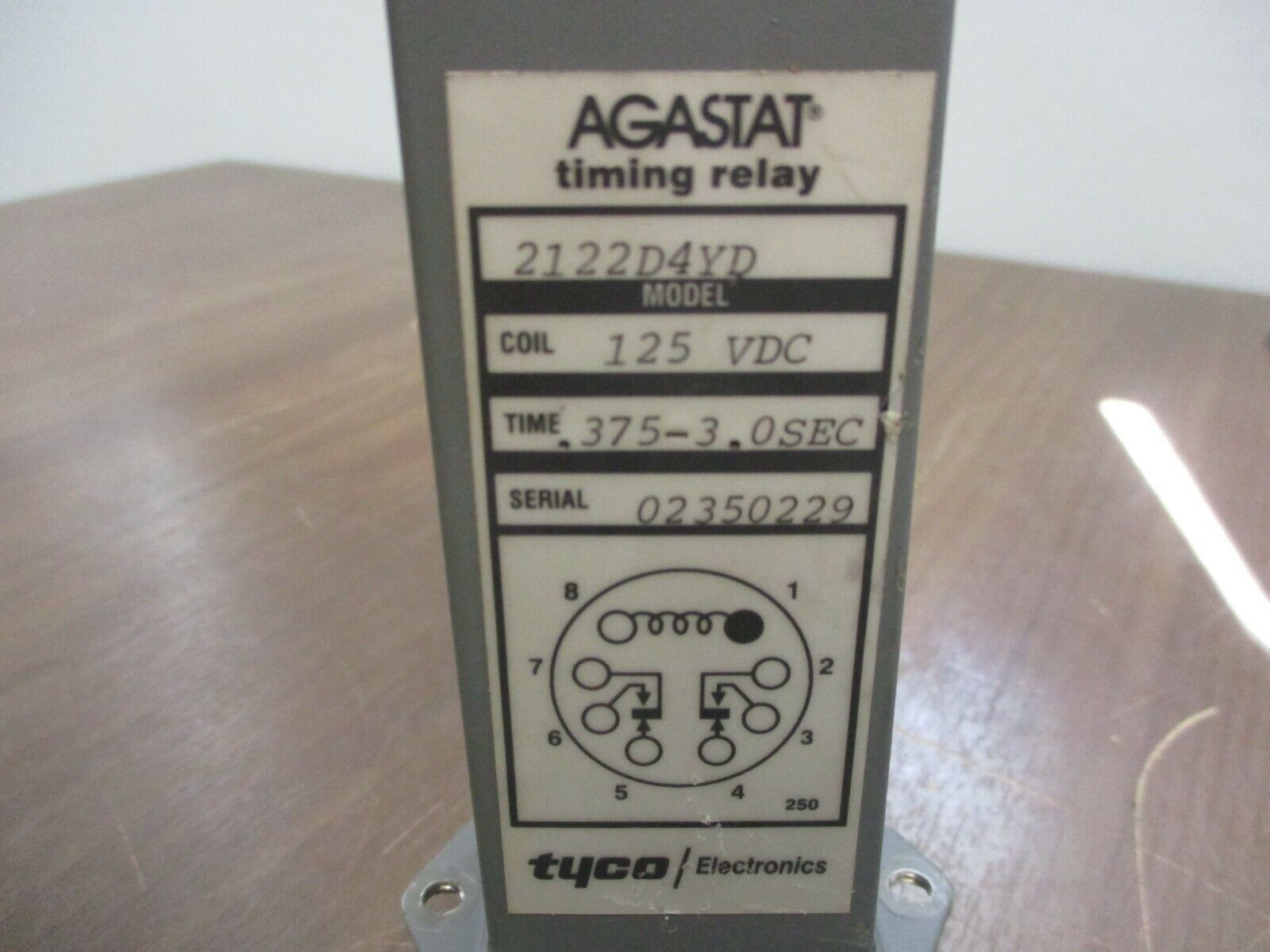 Agastat Timing Relay 2122D4YD 125VDC Coil 0.375-3.0 Range Used