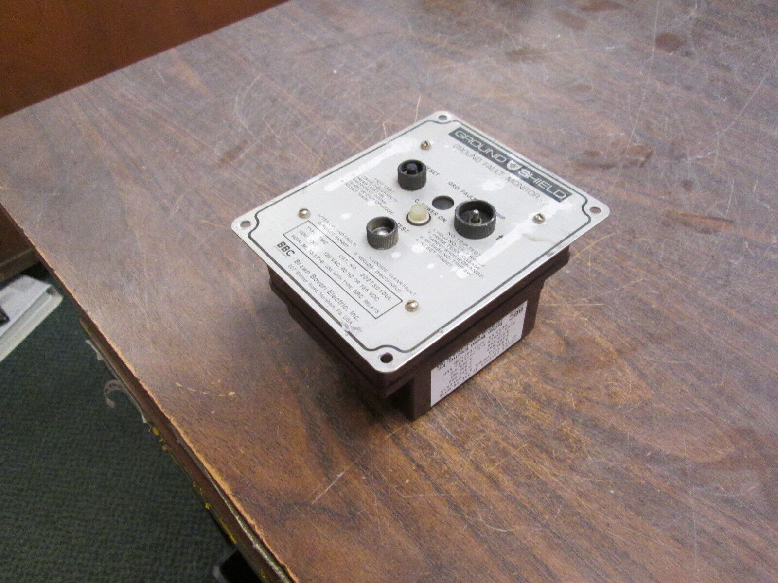 BBC Type TMC Ground Fault Monitor 202T3010UL 120V 60Hz 125VDC Used