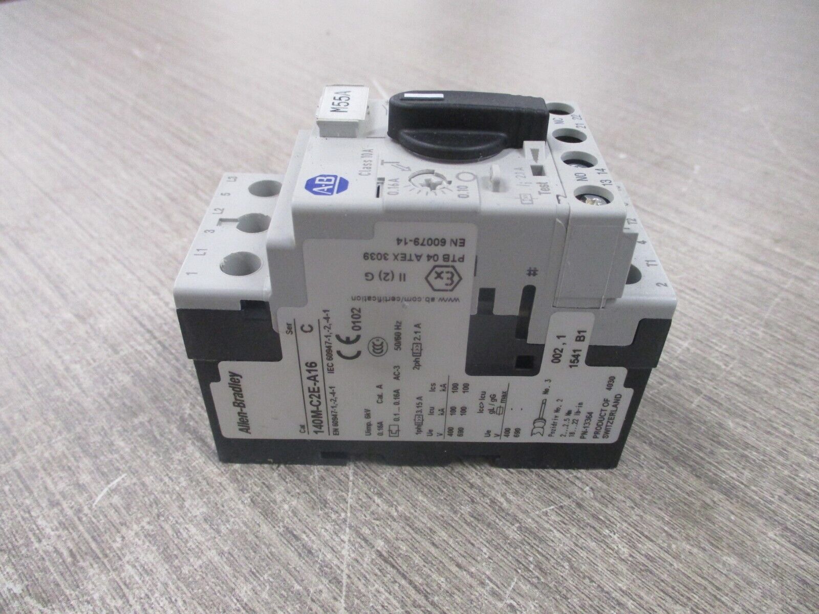 Allen-Bradley Manual Motor Protector 140M-C2E-A16 Ser. C Trip : 0.1-0.16A Used