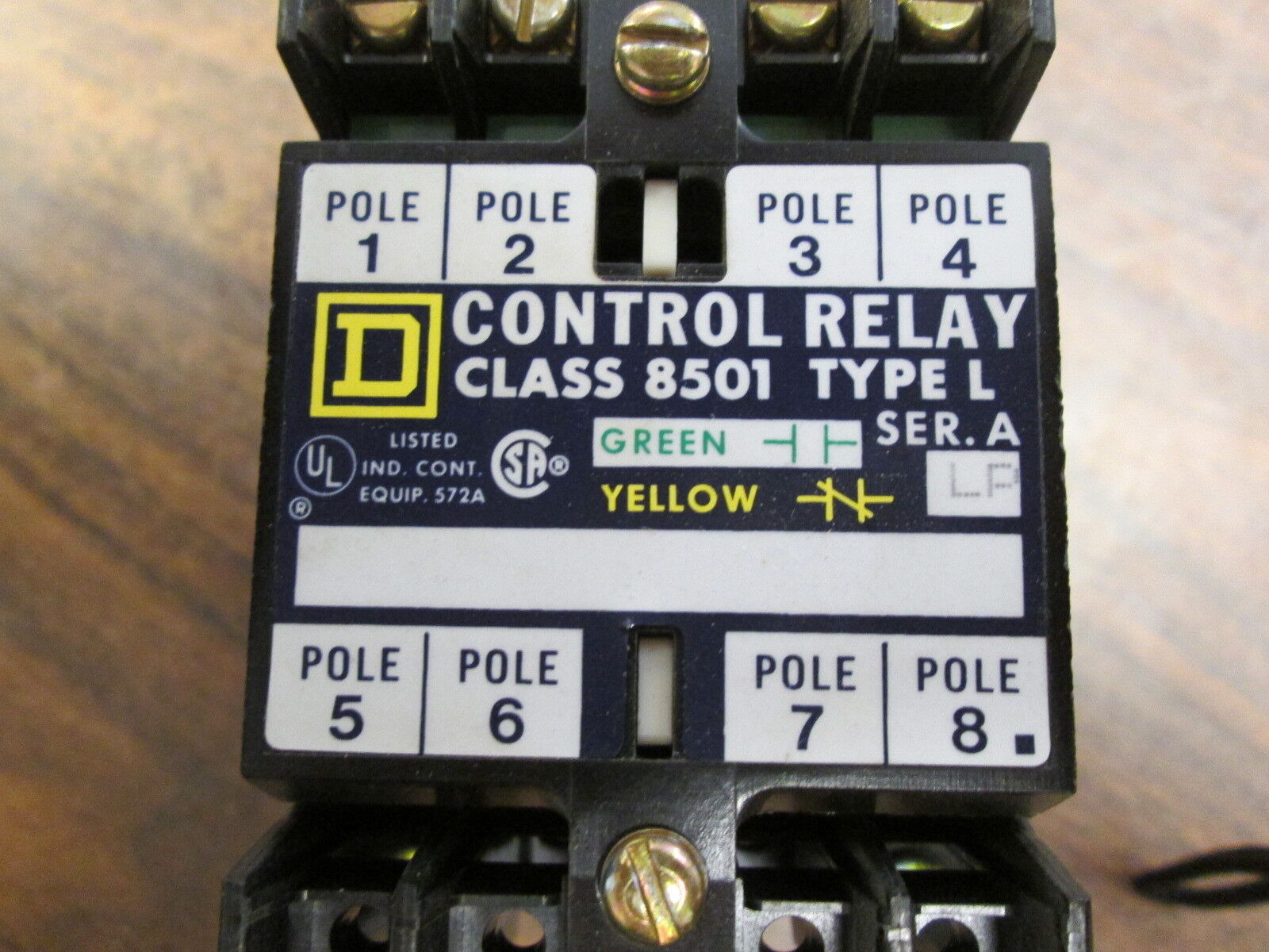 Square D Control Relay 8501 L0-40 A LP 120V Coil 8P 0-600V Used