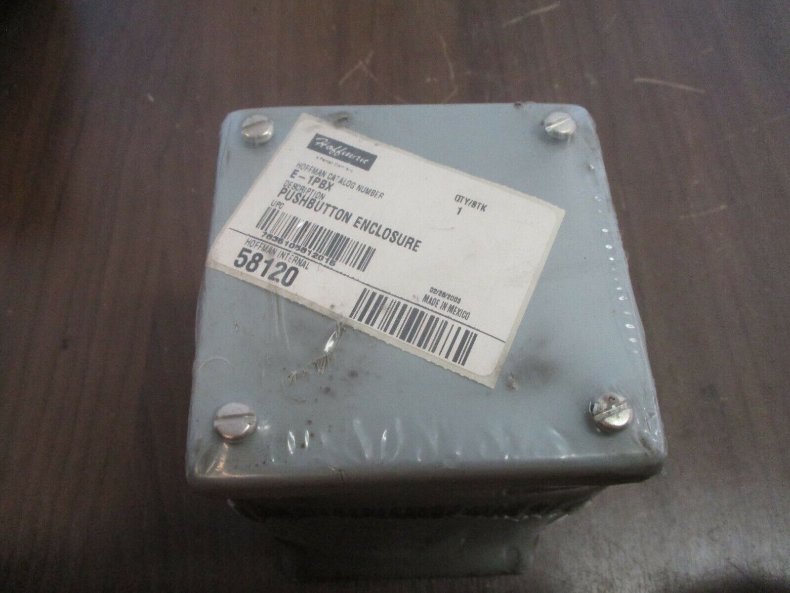 Hoffman Pushbutton Enclosure E-1PBX 1-Position New Surplus