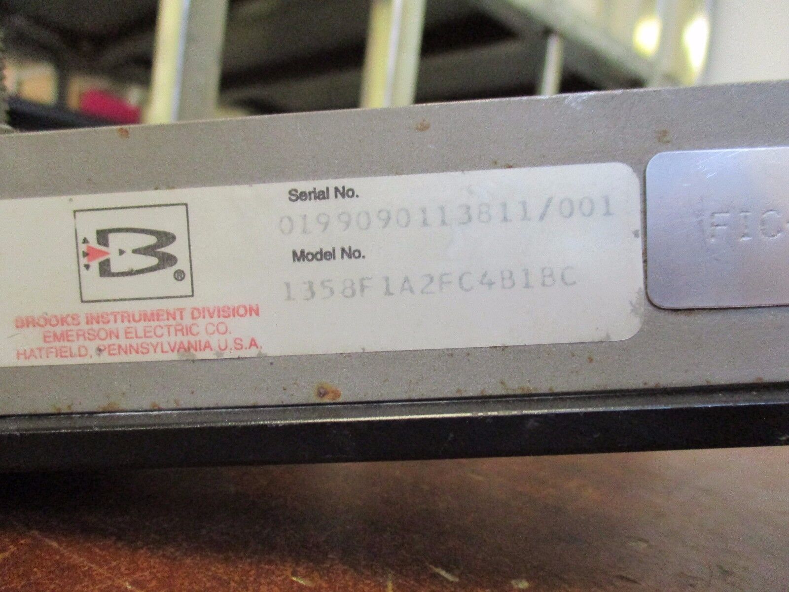 Brooks Sho-Rate Flowmeter 1358F1A2FC4B1BC Range:11.7-117 SLPM Used-Missing Screw