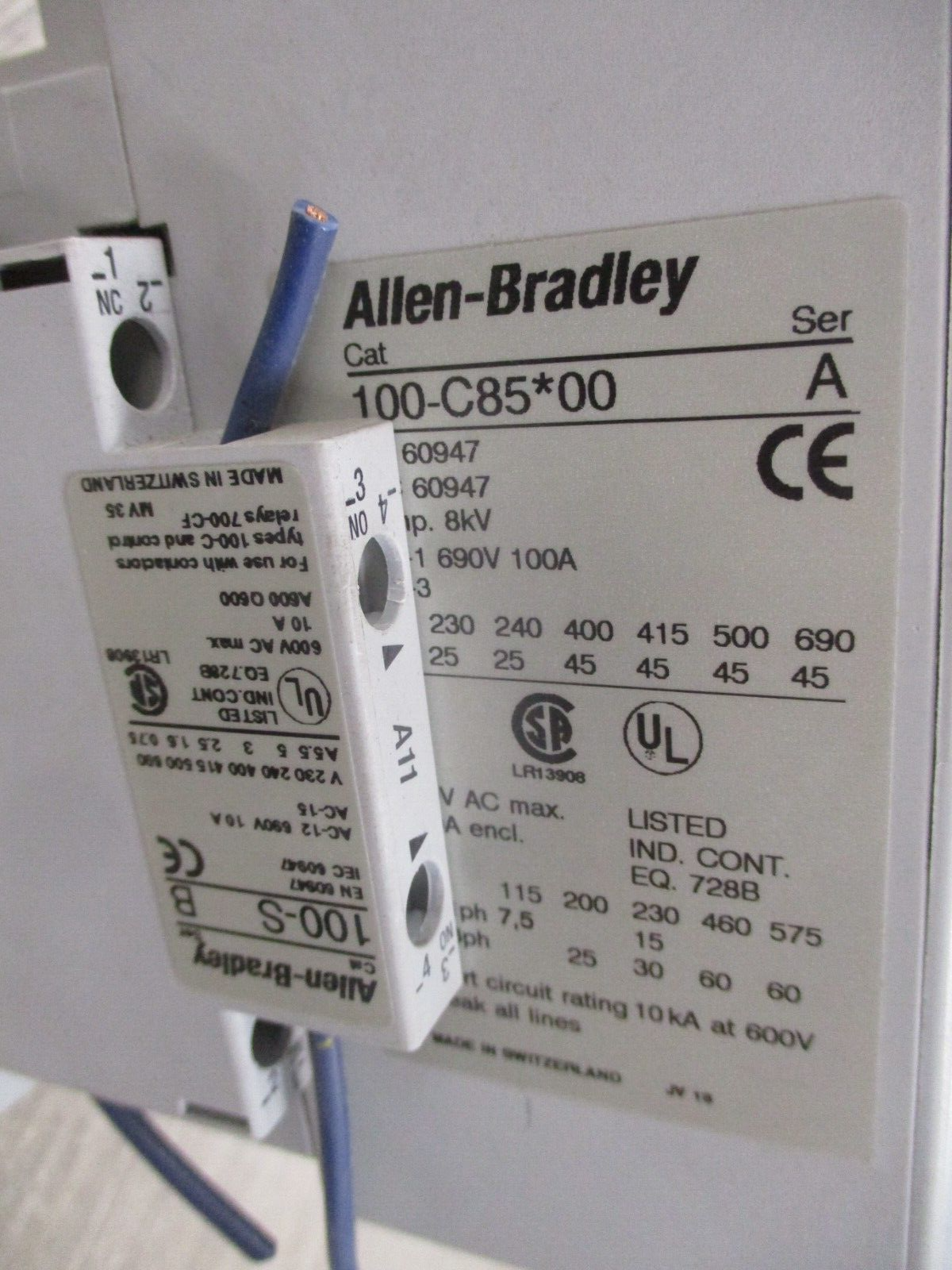 Allen-Bradley Contactor 100-C85*00 Ser. A 120V Coil 100A 600V Used