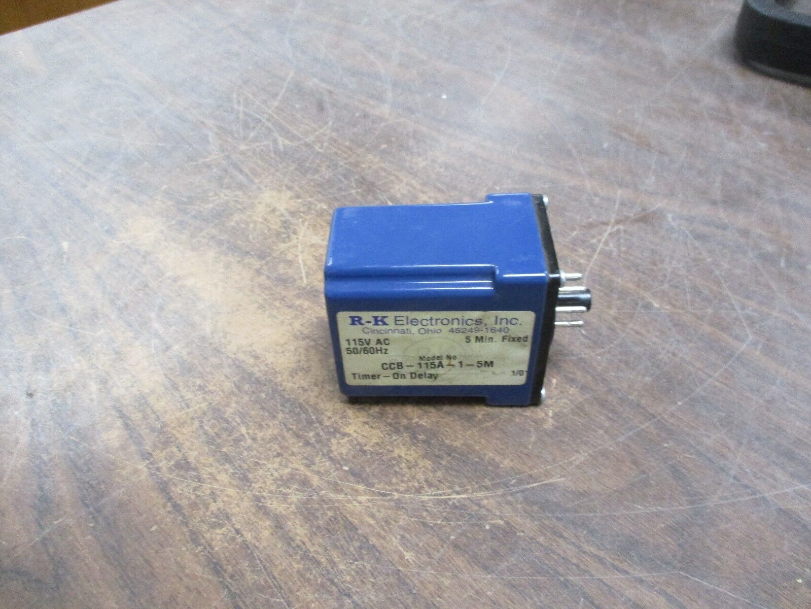 R-K Electronics On Delay Timer CCB-115A-1-5M 115VAC 50/60Hz 5 Min Fixed Used