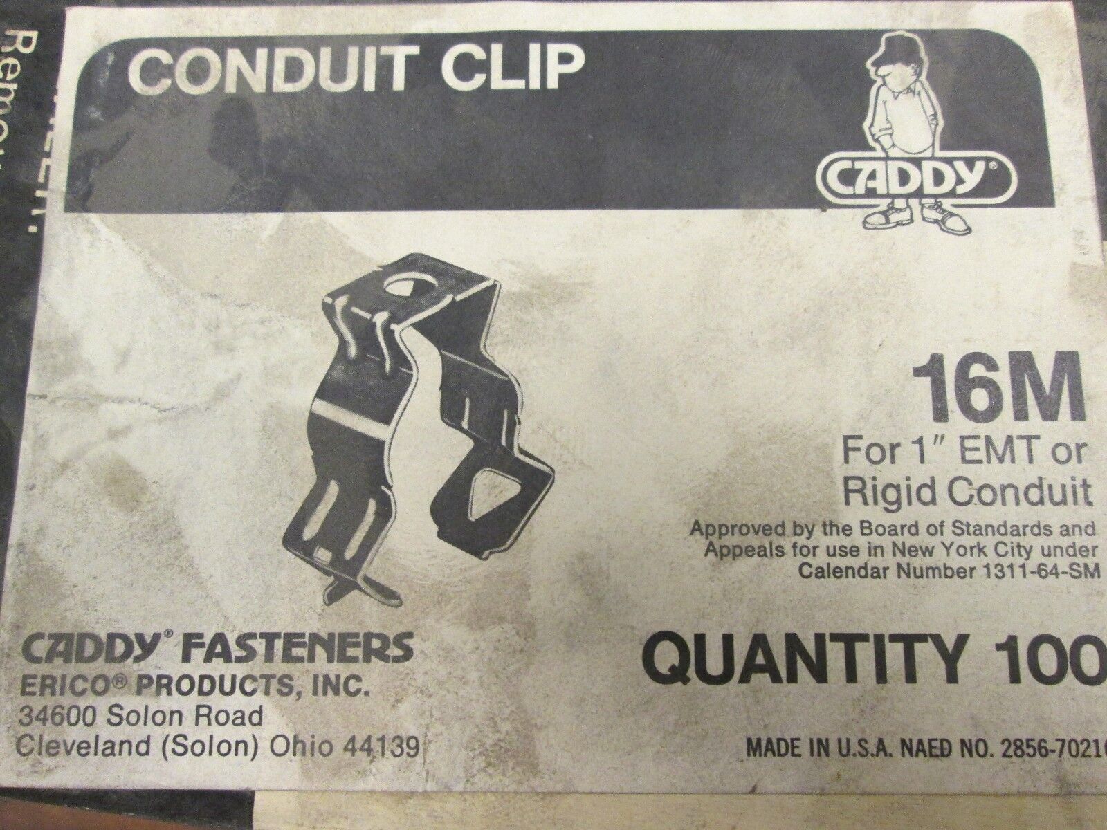Caddy  Conduit Clip  16M  Approx 115 Pcs.  For 1" Conduit  New Surplus