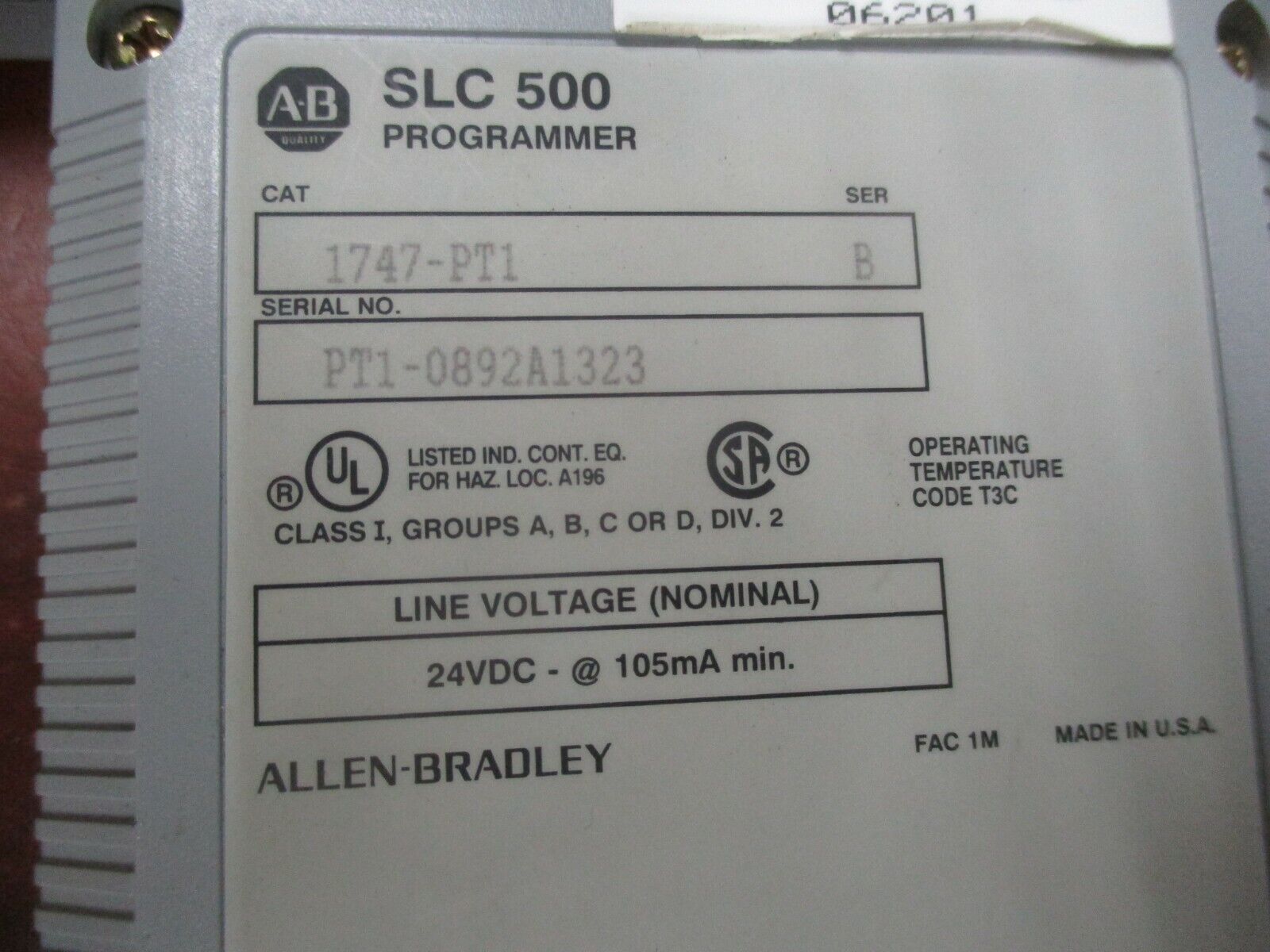 Allen-Bradley SLC 500 Programmer 1747-PT1 Ser. B Used