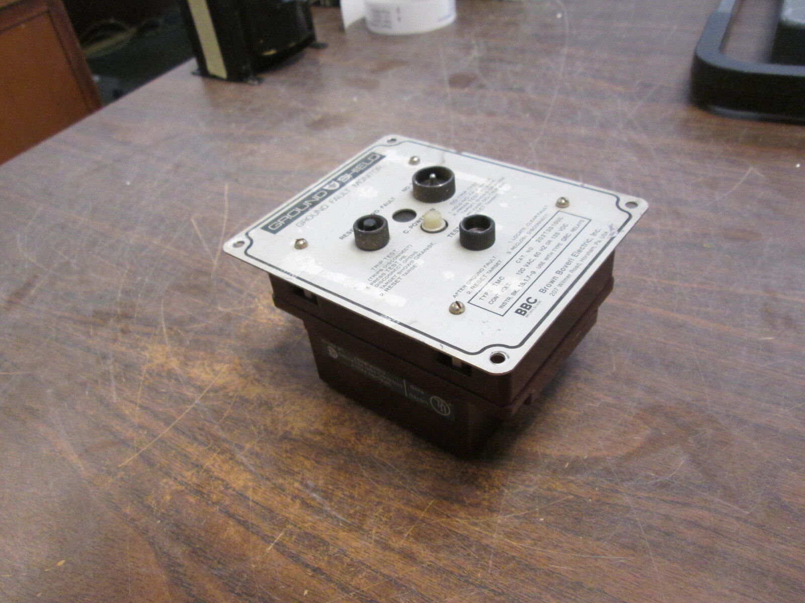 BBC Type TMC Ground Fault Monitor 202T3010UL 120V 60Hz 125VDC Used