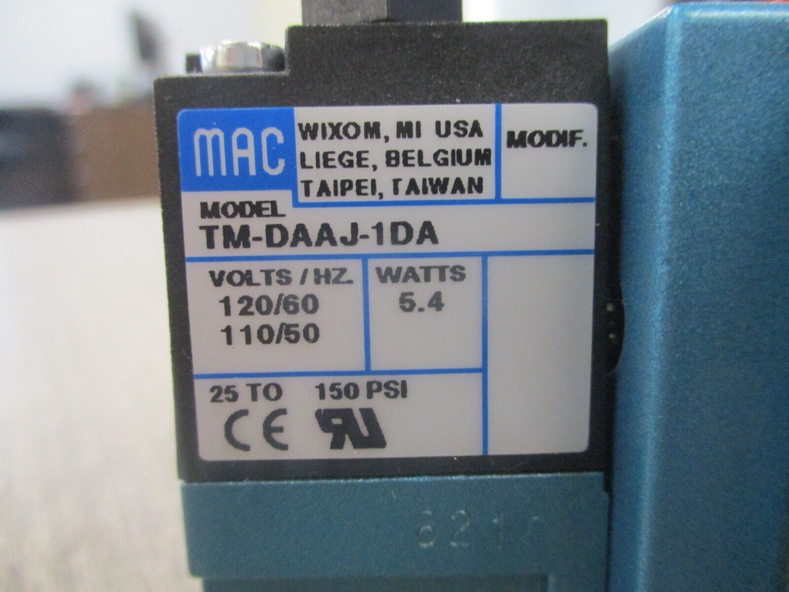 MAC Solenoid Valve 82A-BC-000-TM-DAAP-1DA Used