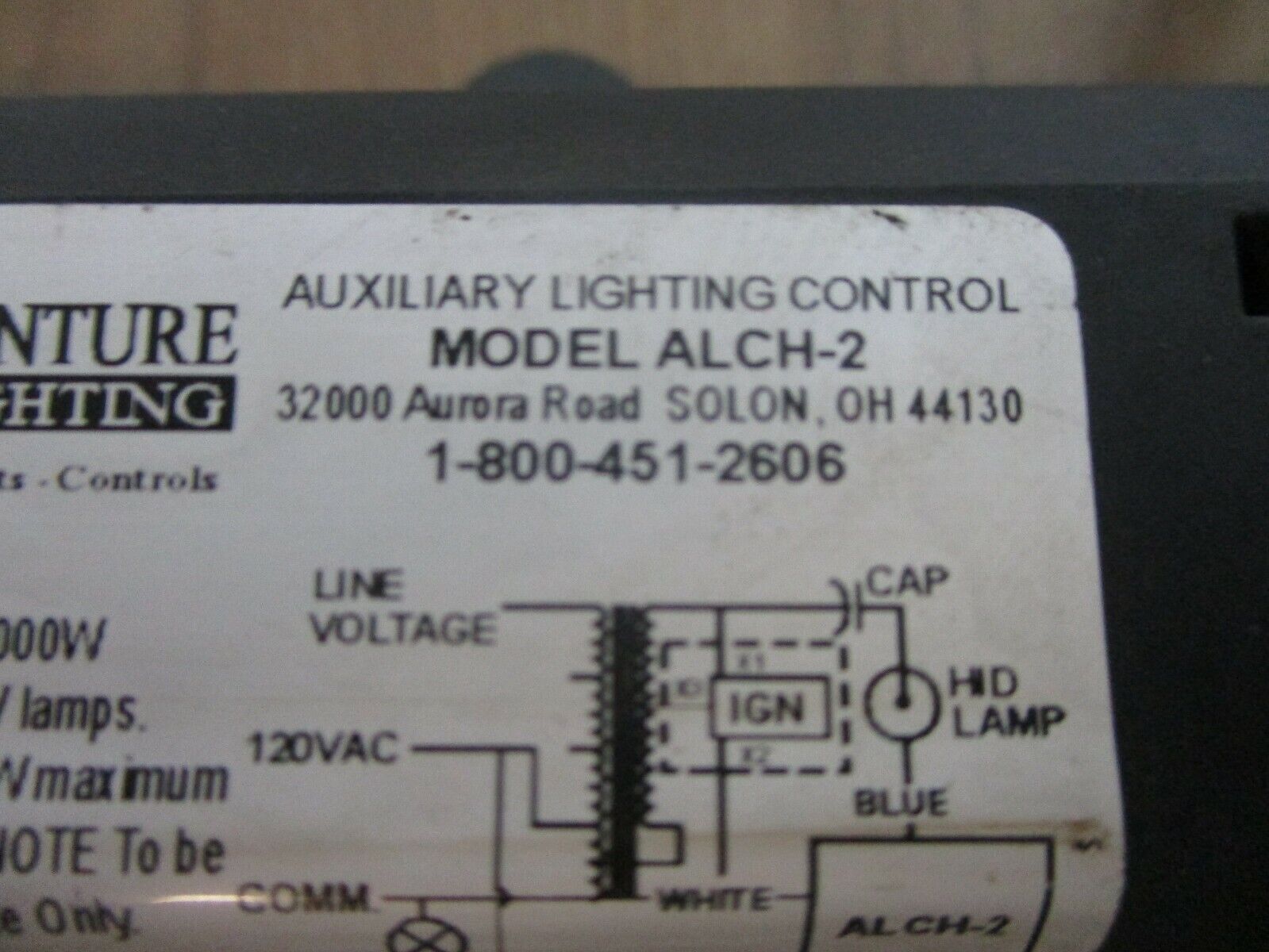 Venture Lighting Aux Lighting Control ALCH-2 35-2000W Used