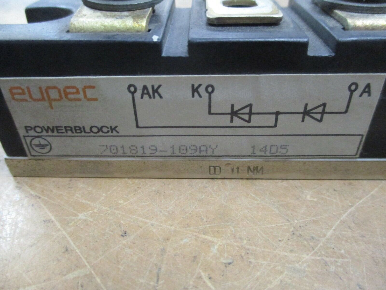 Eupec Powerblock 701819-109AY 14D5 *Missing (1) Terminal Screw* Used