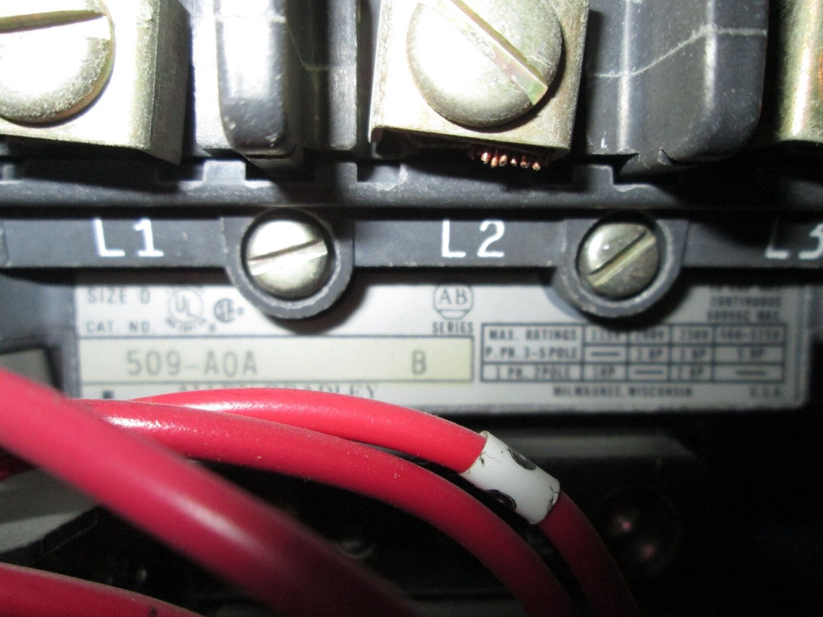 Allen-Bradley Fusible Combination 509-AOA Size 0 Coil Voltage 120V Used