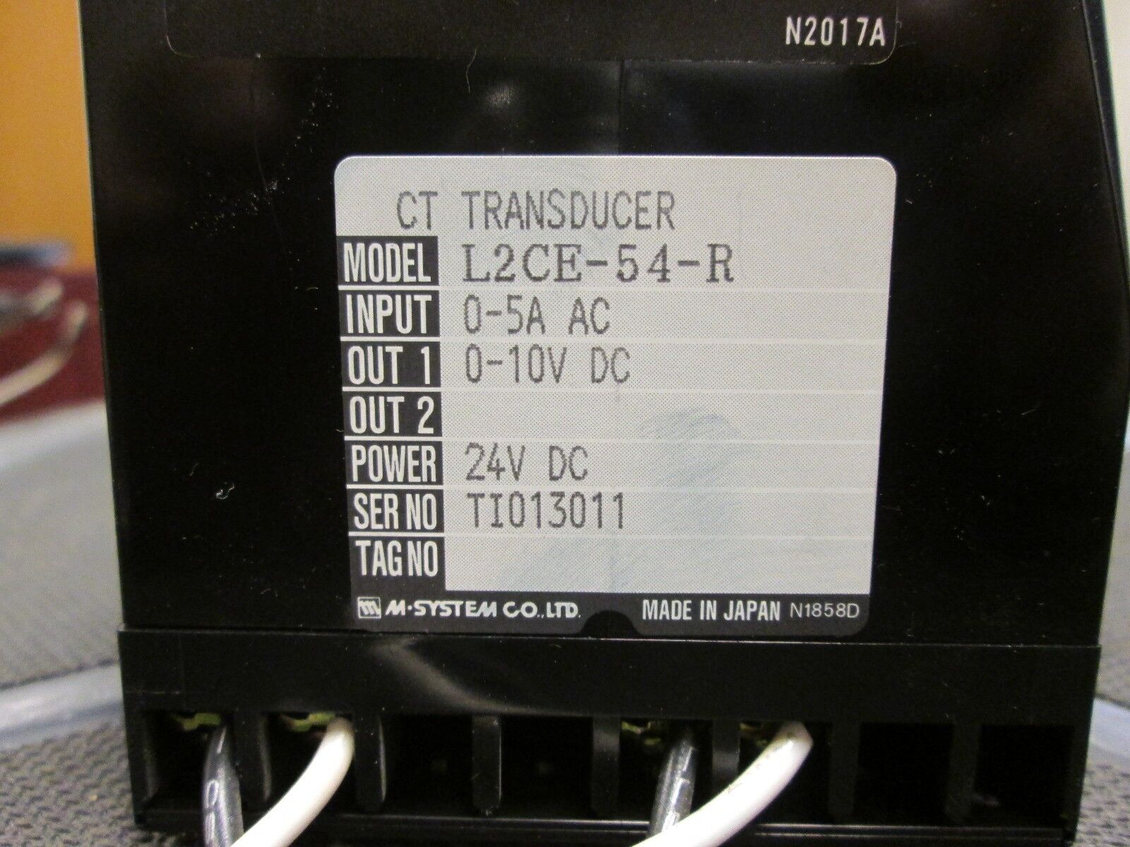 M-System  CT Transducer  L2CE-54-R  0-5A  0-10V  24VDC