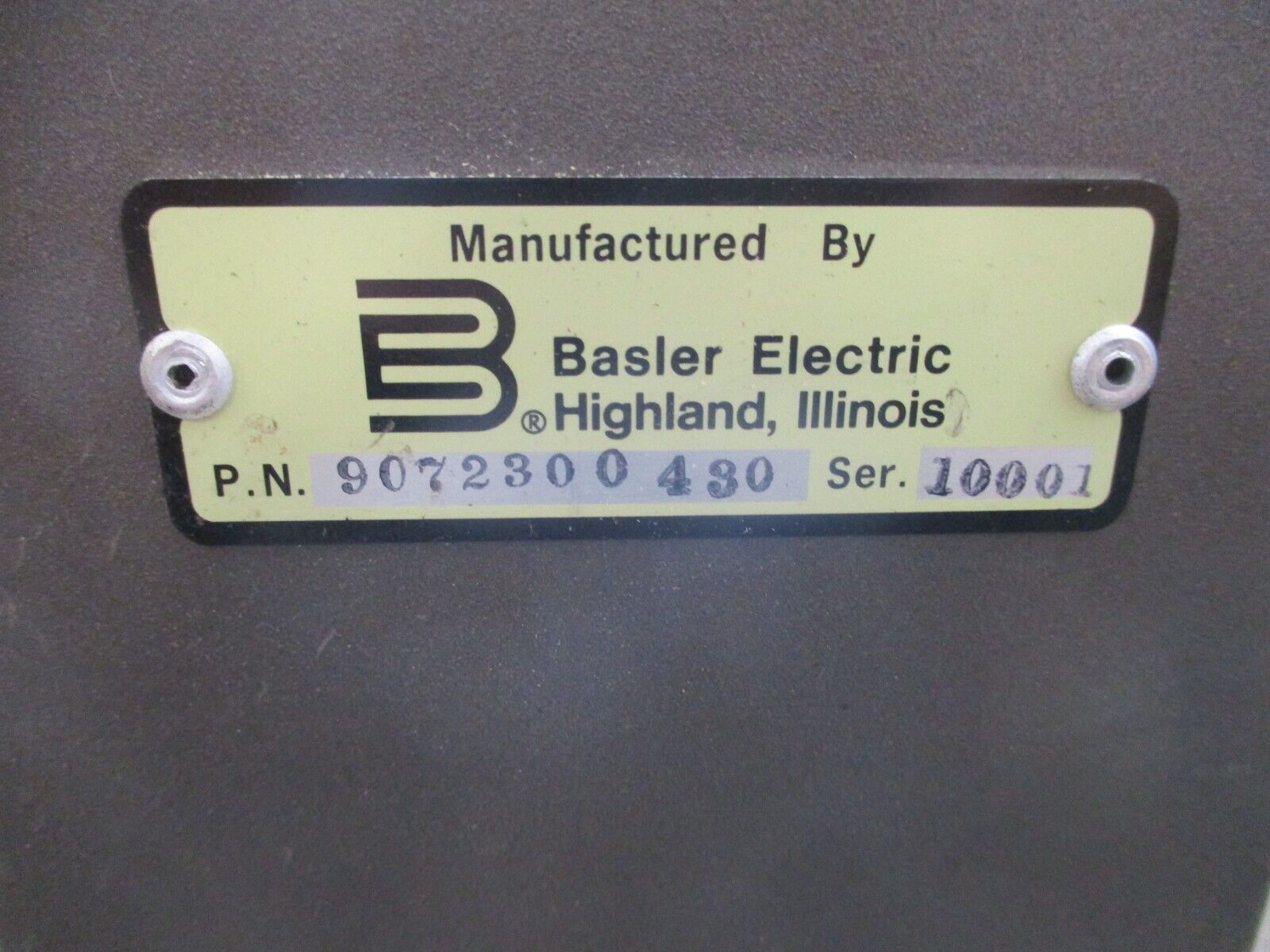 Basler Electric MOC2499 Motor Operated Control / Potentiometer 90 72300430 Used